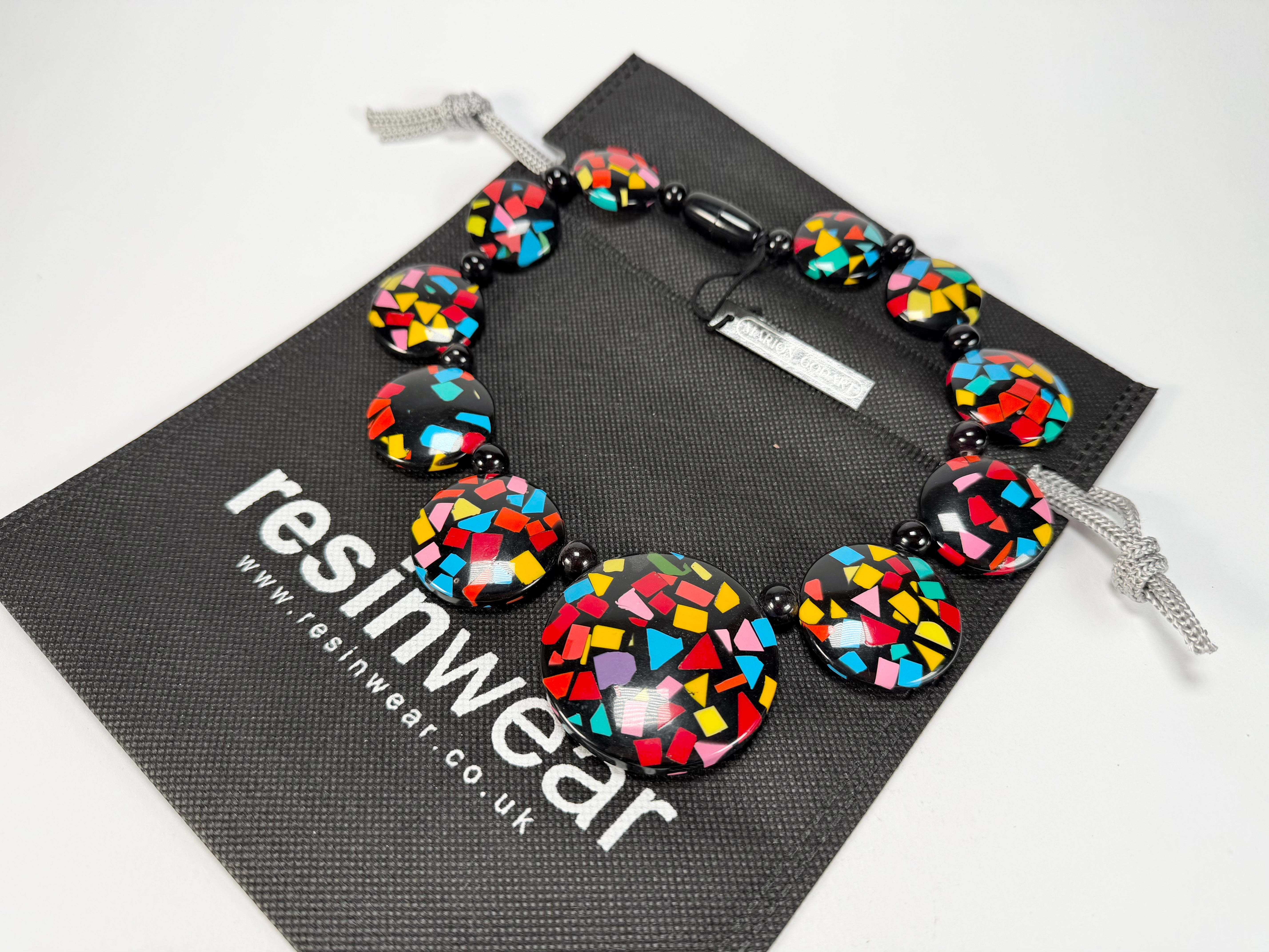 Marion Godart - Confetti "Bouclier" Art-Deco Mix Resin Necklace