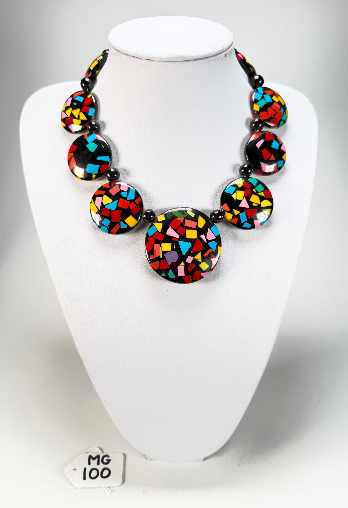 Marion Godart - Confetti "Bouclier" Art-Deco Mix Resin Necklace