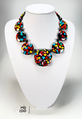 Marion Godart - Confetti "Bouclier" Art-Deco Mix Resin Necklace
