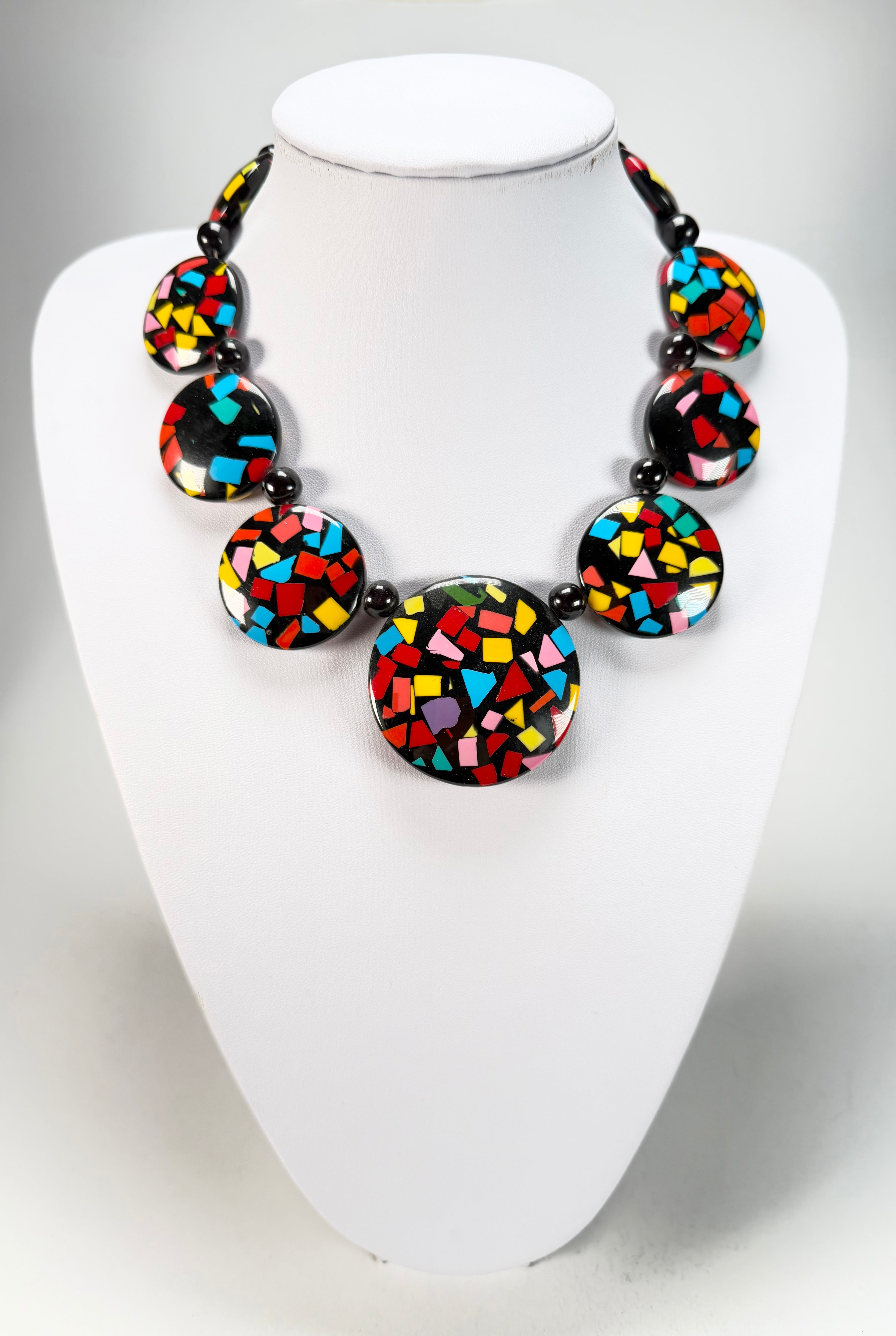 Marion Godart - Confetti "Bouclier" Art-Deco Mix Resin Necklace