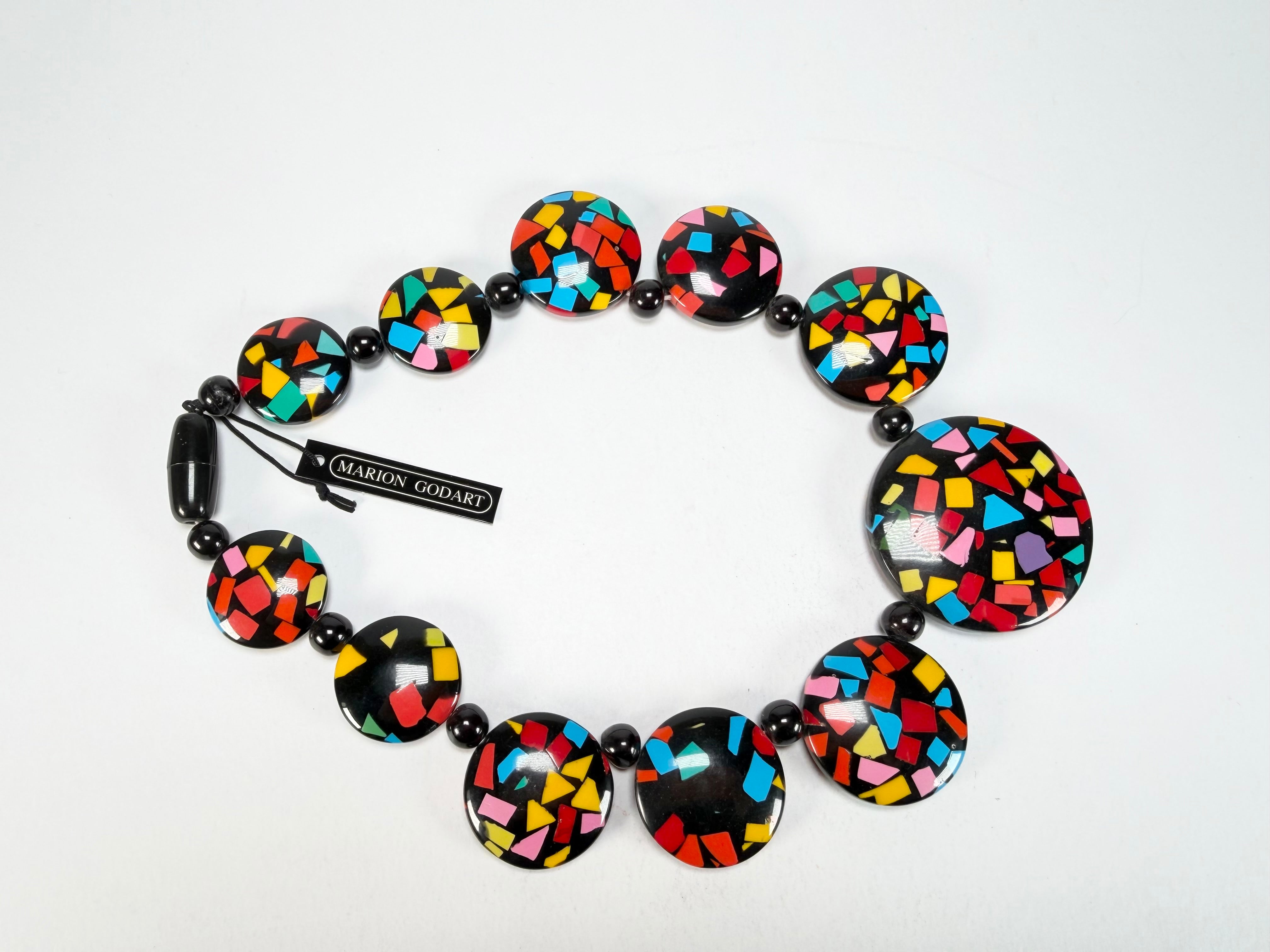 Marion Godart - Confetti "Bouclier" Art-Deco Mix Resin Necklace