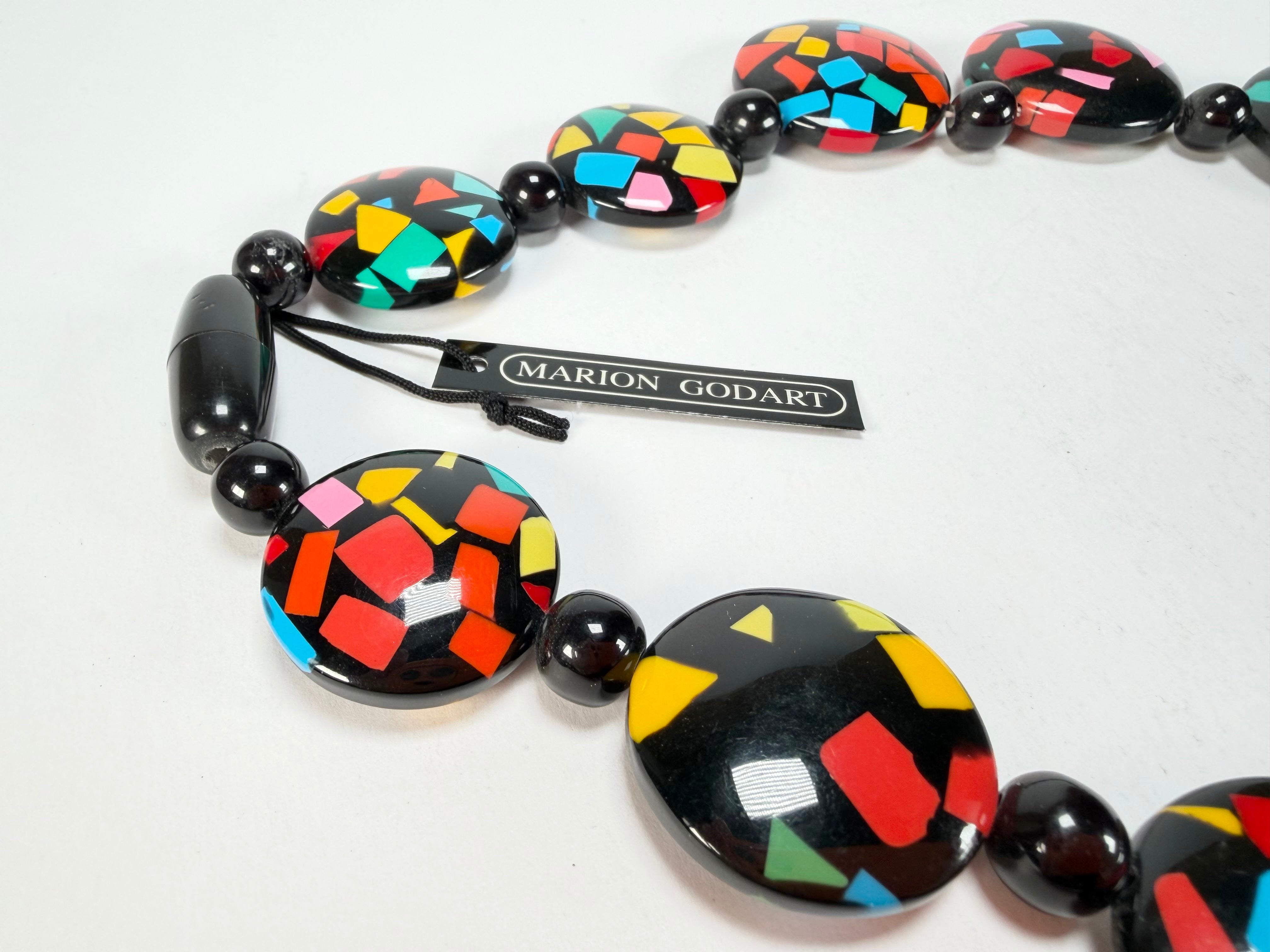 Marion Godart - Confetti "Bouclier" Art-Deco Mix Resin Necklace
