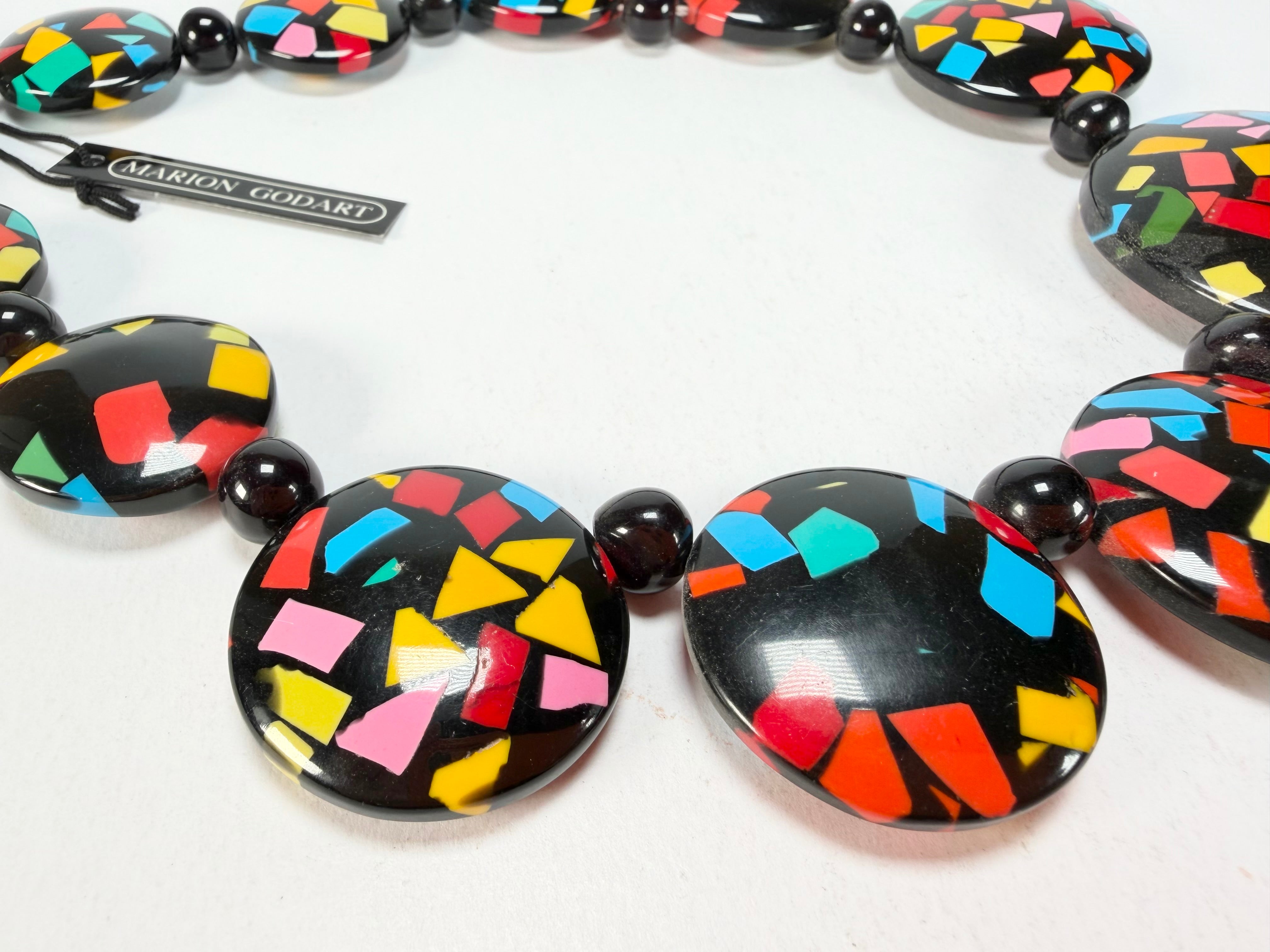 Marion Godart - Confetti "Bouclier" Art-Deco Mix Resin Necklace