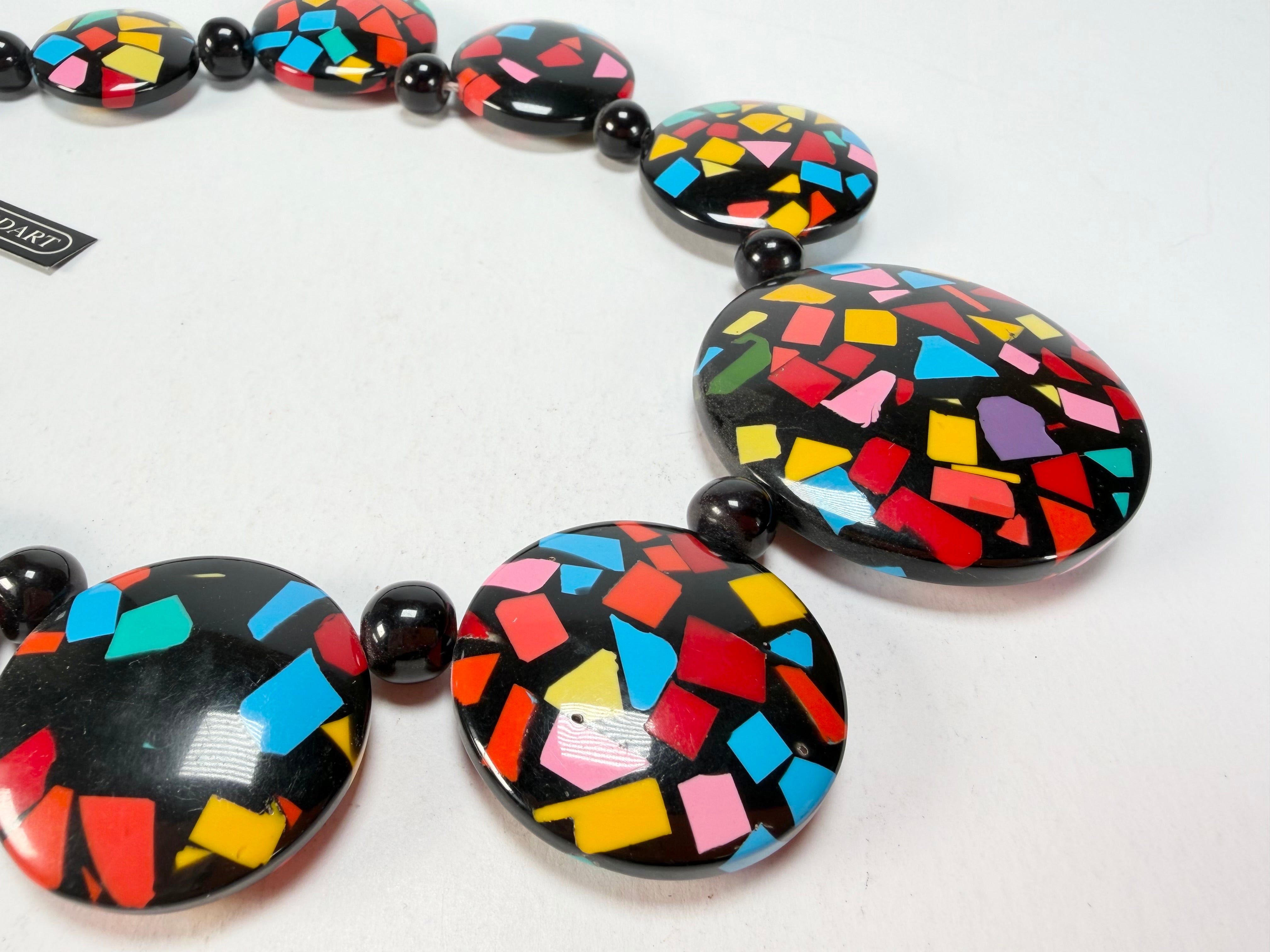 Marion Godart - Confetti "Bouclier" Art-Deco Mix Resin Necklace