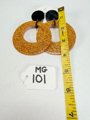 Marion Godart - Sparkle "Cerceaux" Gold Shimmer Resin Clip On Earrings