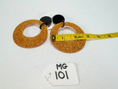 Marion Godart - Sparkle "Cerceaux" Gold Shimmer Resin Clip On Earrings