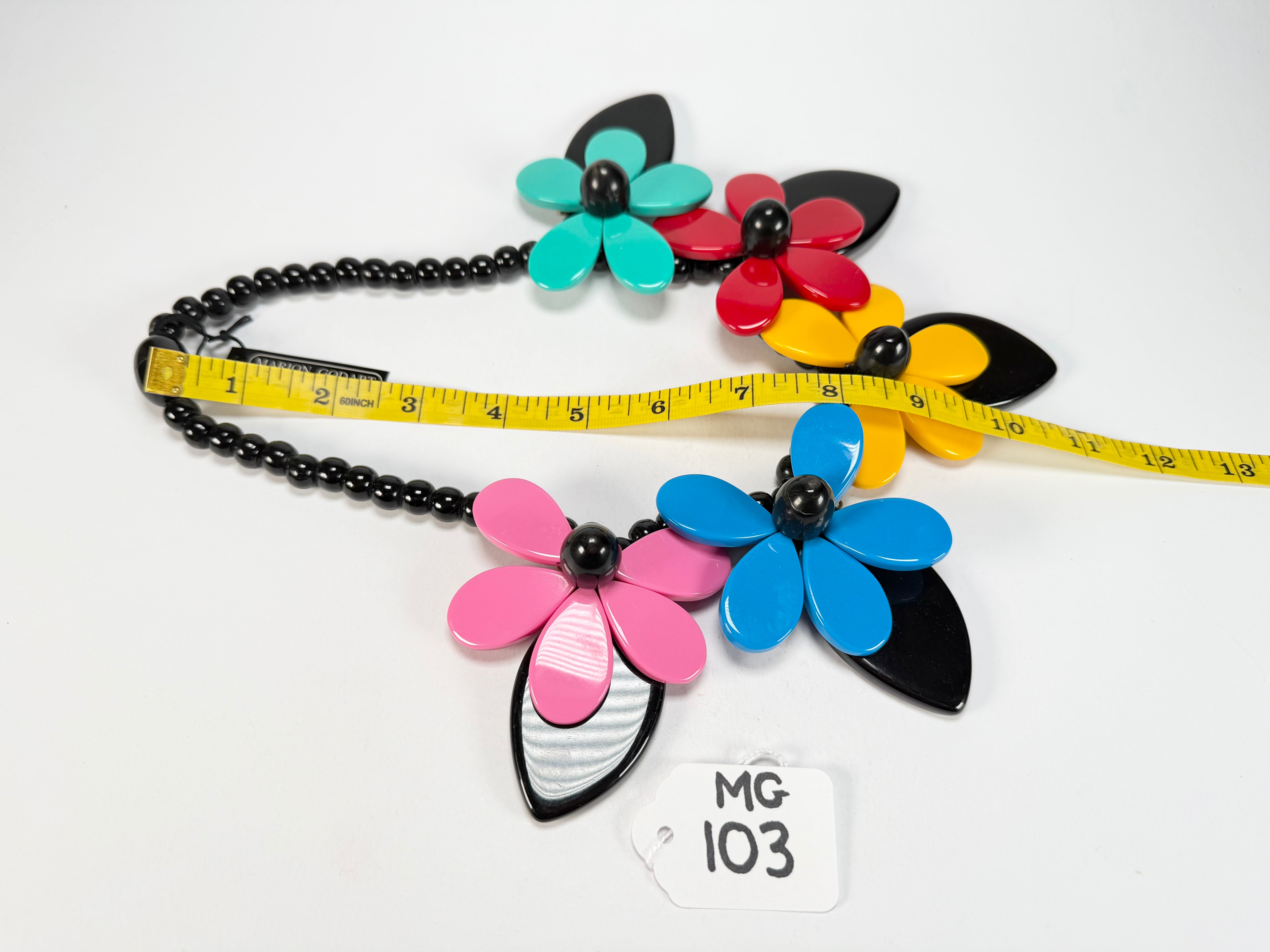 Marion Godart - Floral "Grand Pétale" Multi-Colour Flower Resin Necklace