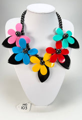 Marion Godart - Floral "Grand Pétale" Multi-Colour Flower Resin Necklace