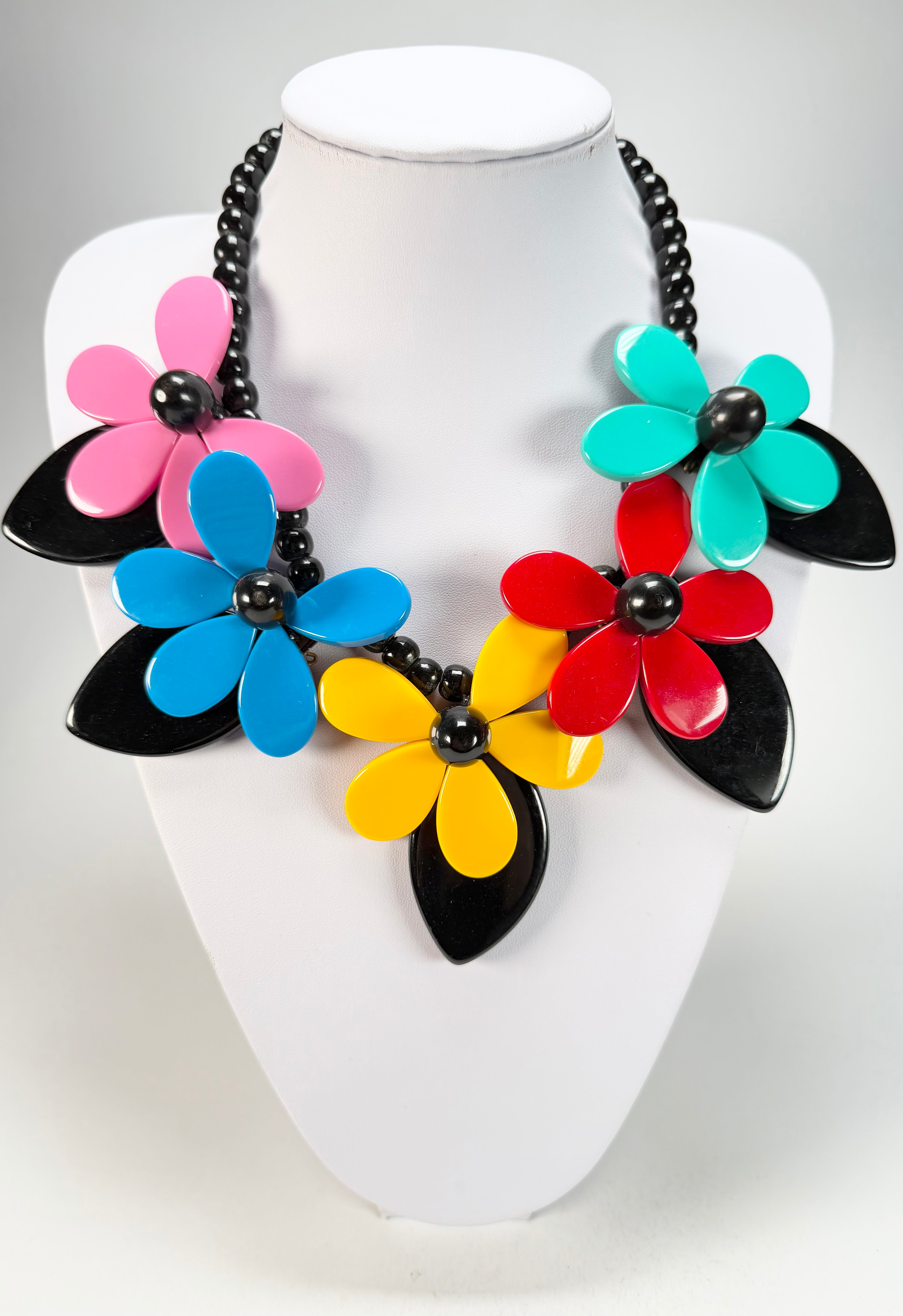 Marion Godart - Floral "Grand Pétale" Multi-Colour Flower Resin Necklace