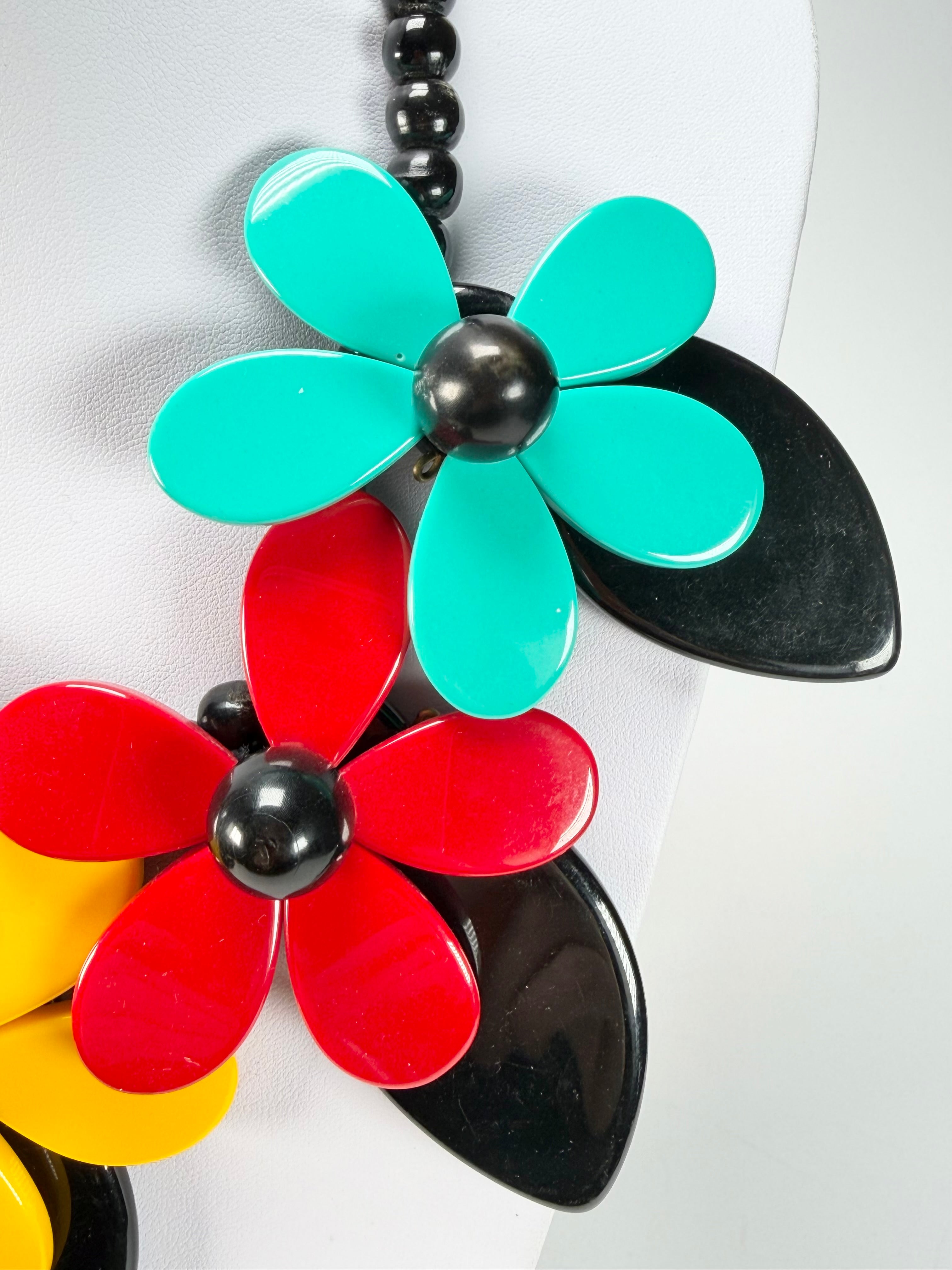 Marion Godart - Floral "Grand Pétale" Multi-Colour Flower Resin Necklace