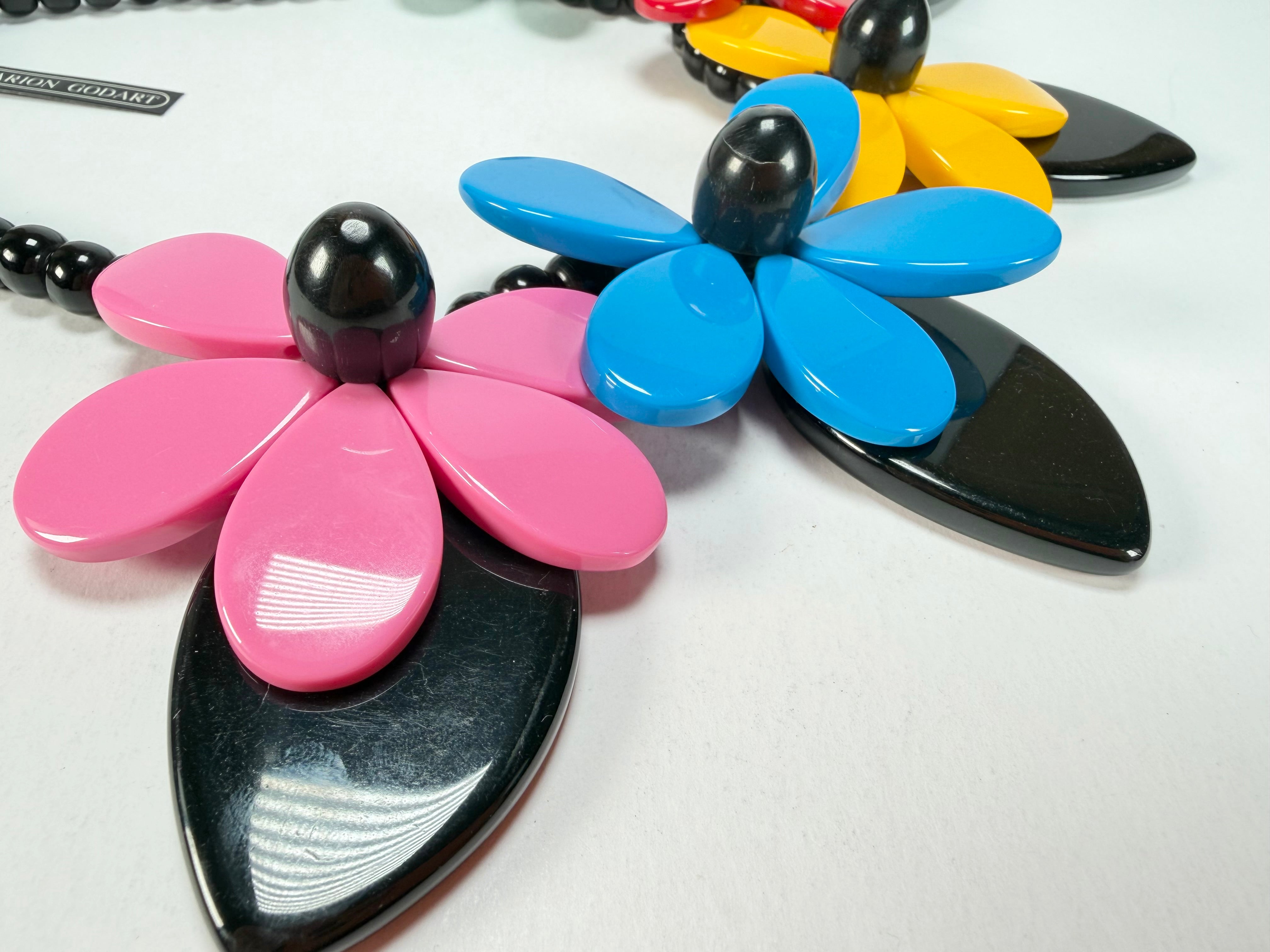 Marion Godart - Floral "Grand Pétale" Multi-Colour Flower Resin Necklace
