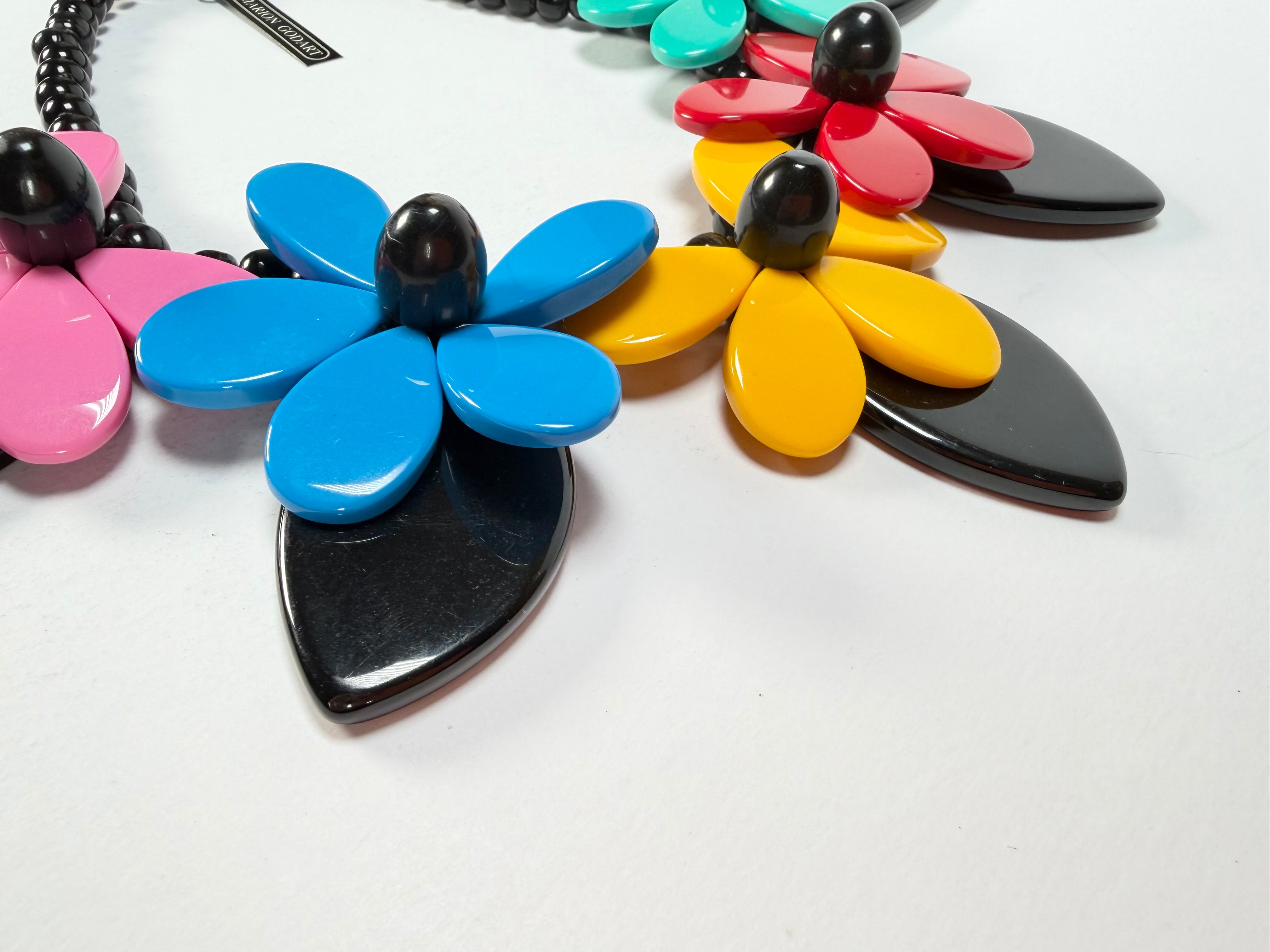 Marion Godart - Floral "Grand Pétale" Multi-Colour Flower Resin Necklace