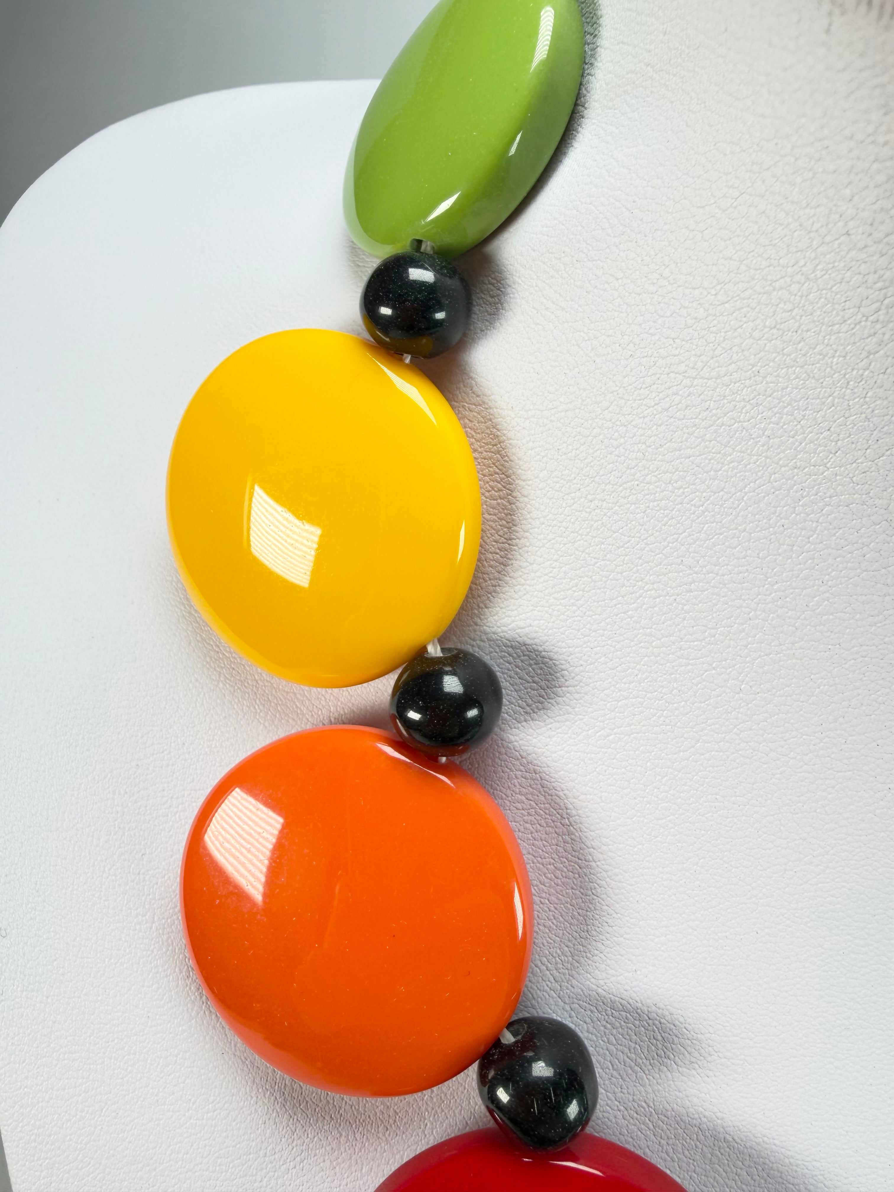 Marion Godart - Confetti "Bouclier" Multi-Colour Mix Resin Necklace