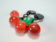 Marion Godart - Grapes "Cerises" Red Transparent Resin Clip On Earrings