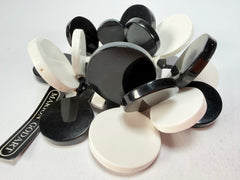 Marion Godart - BSX "Boutons" Monochrome Black & White Elasticated Resin Bracelet