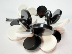 Marion Godart - BSX "Boutons" Monochrome Black & White Elasticated Resin Bracelet
