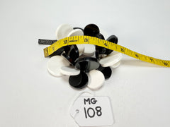 Marion Godart - BSX "Boutons" Monochrome Black & White Elasticated Resin Bracelet