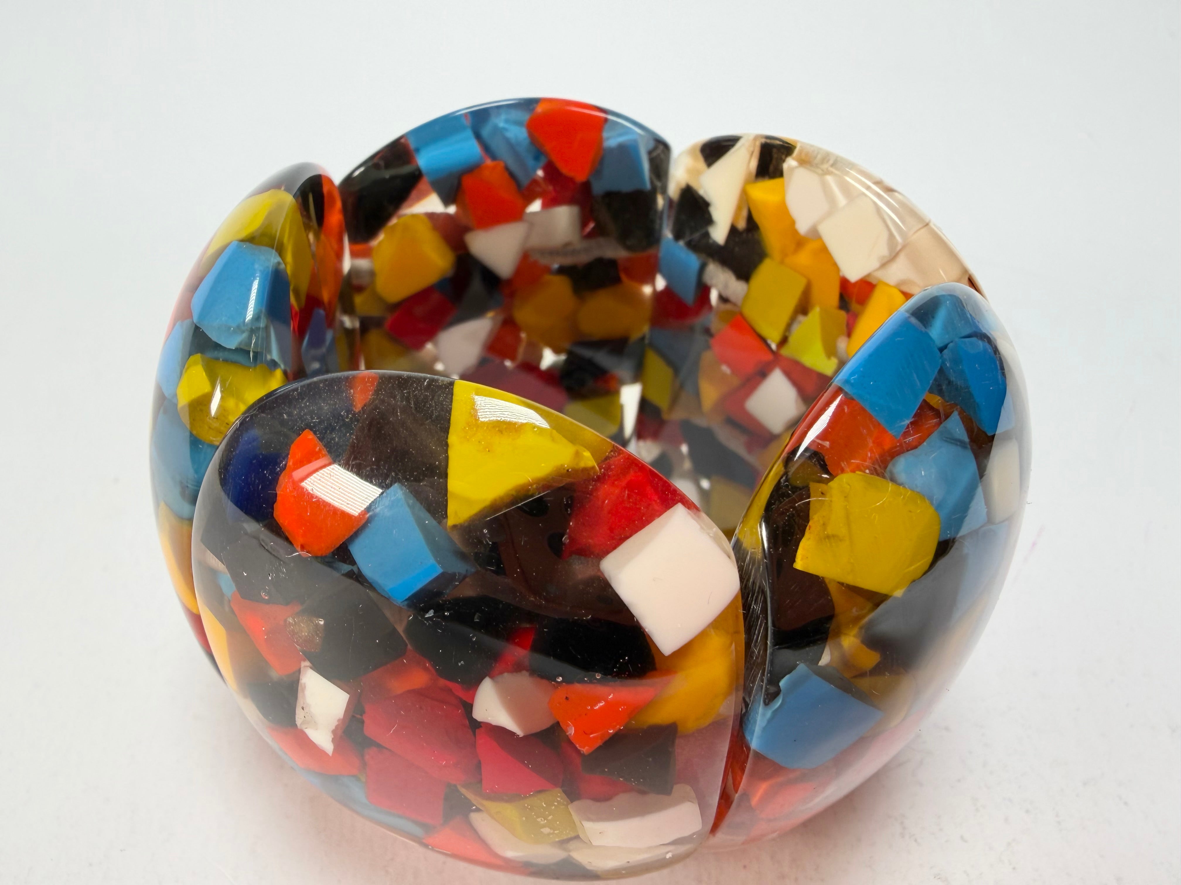 Marion Godart - Confetti "Cinq Pièces" Black + Summer Mix Elasticated Resin Bracelet