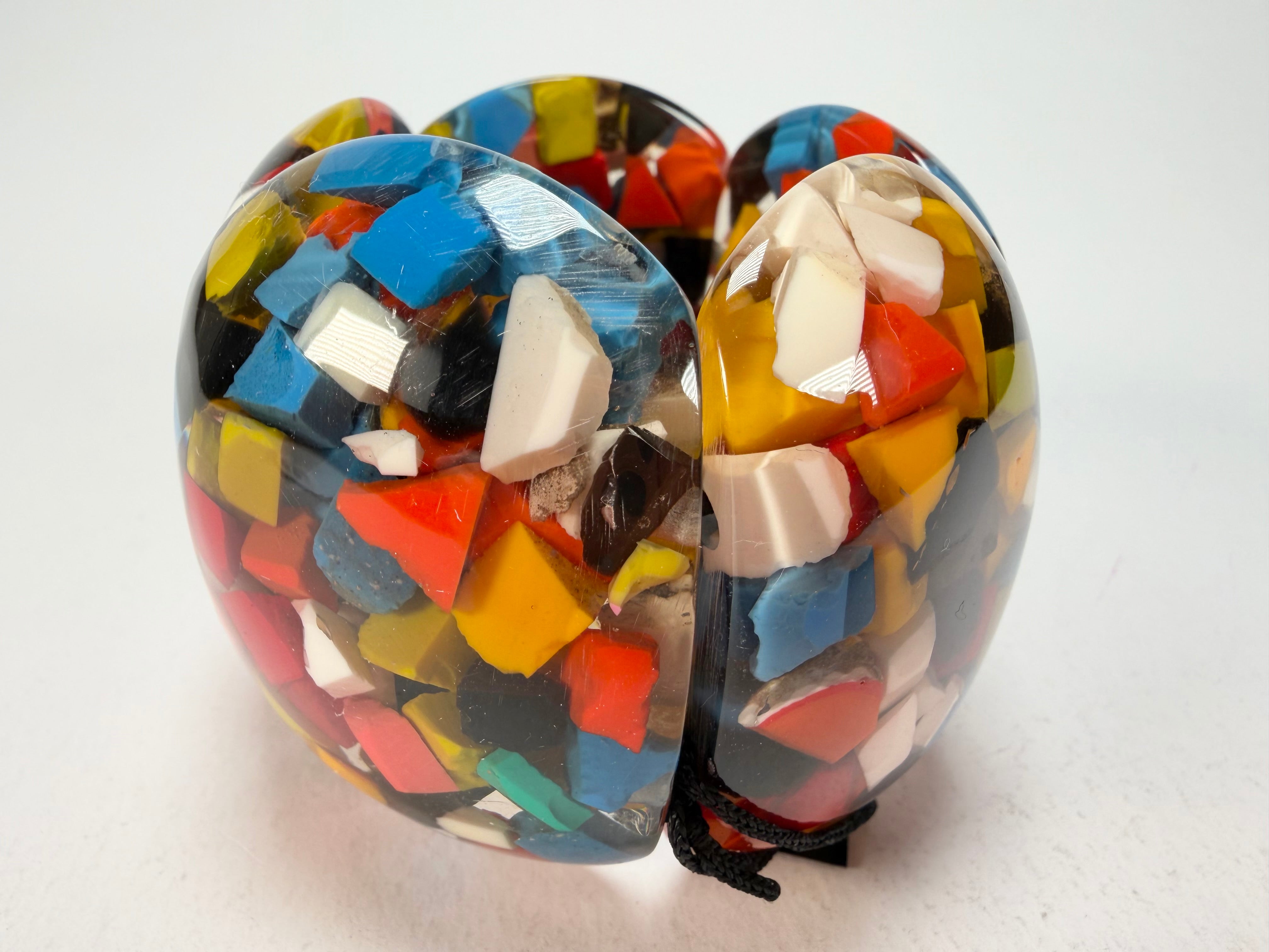 Marion Godart - Confetti "Cinq Pièces" Black + Summer Mix Elasticated Resin Bracelet