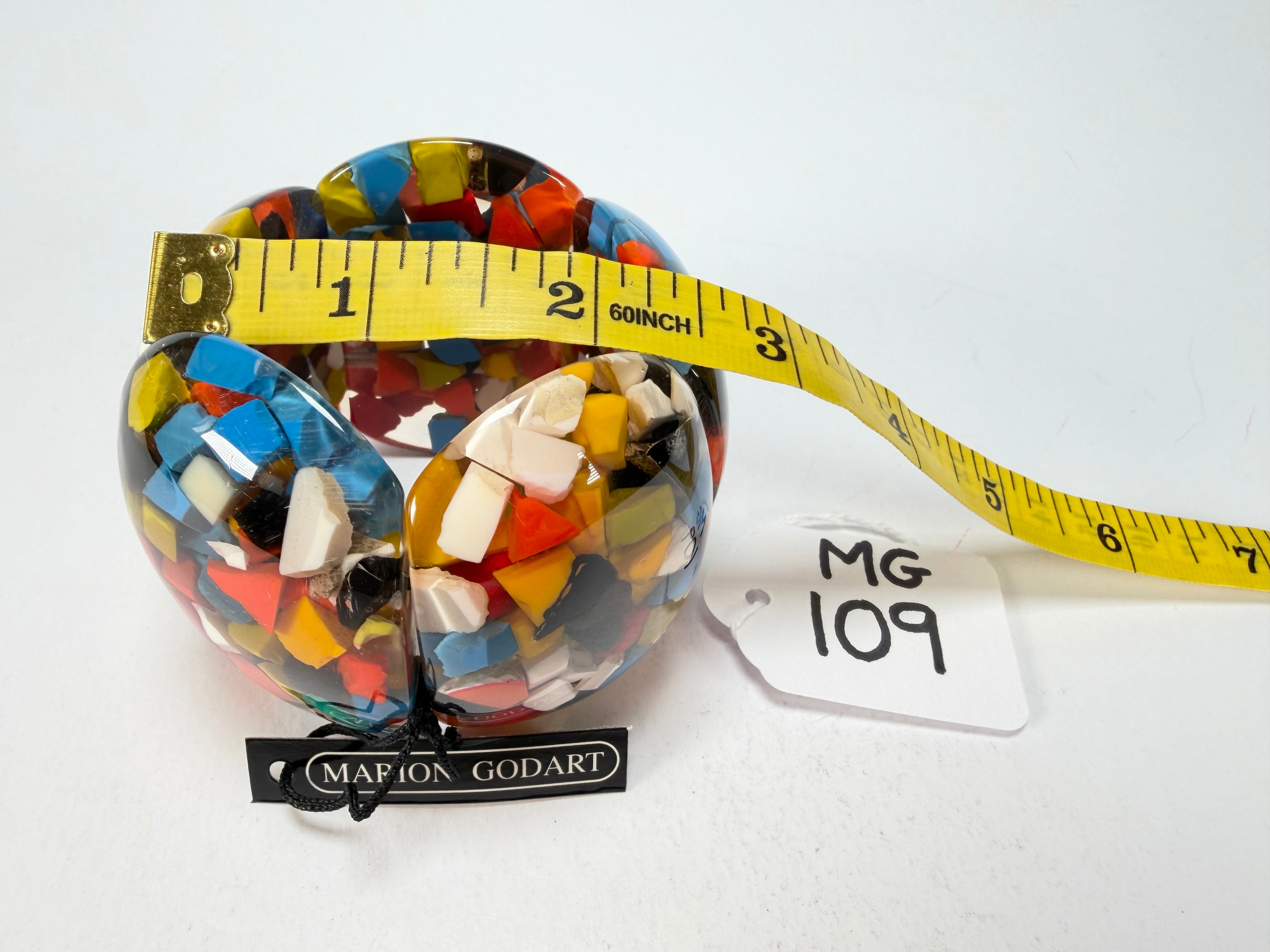 Marion Godart - Confetti "Cinq Pièces" Black + Summer Mix Elasticated Resin Bracelet