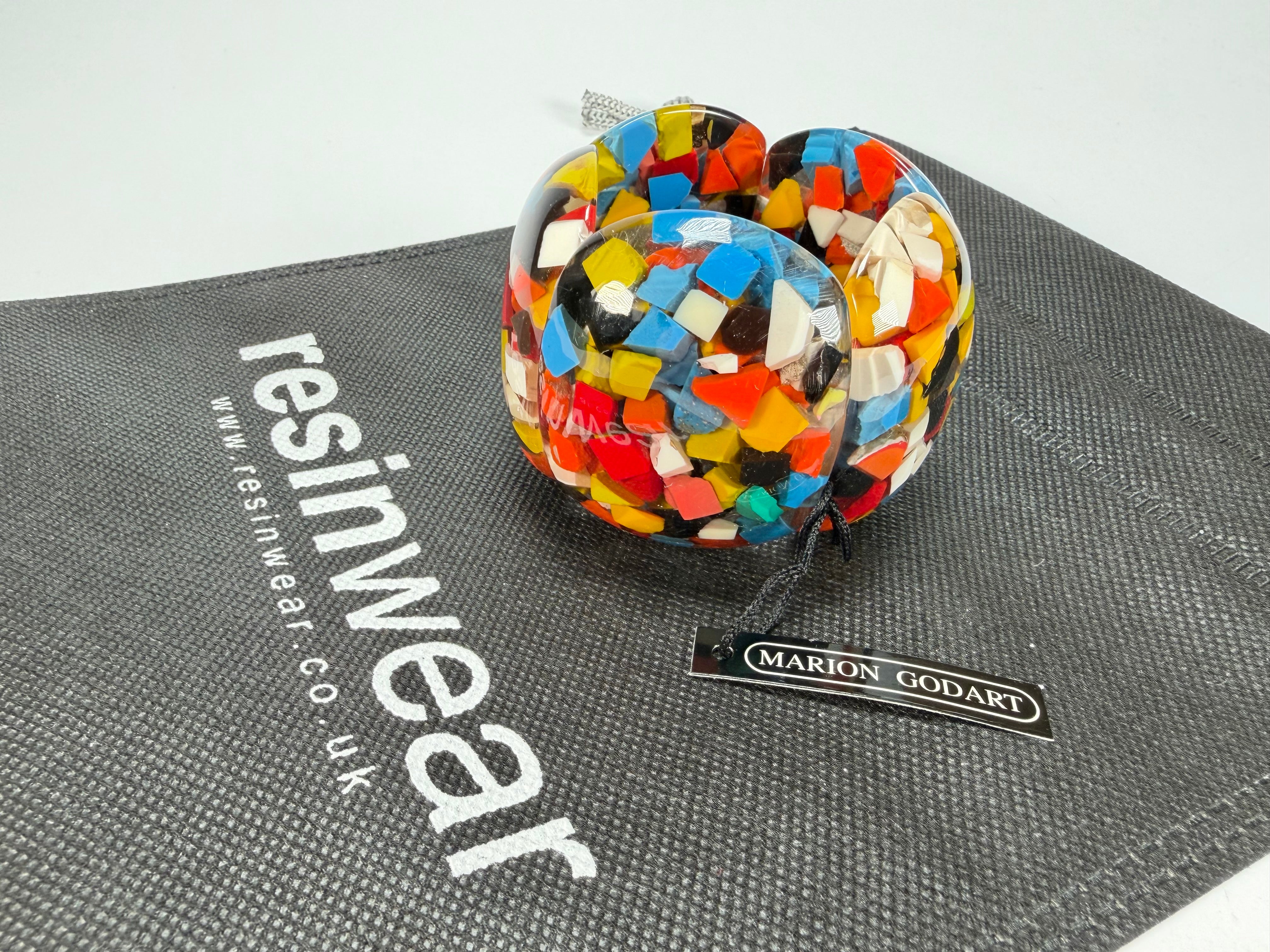 Marion Godart - Confetti "Cinq Pièces" Black + Summer Mix Elasticated Resin Bracelet