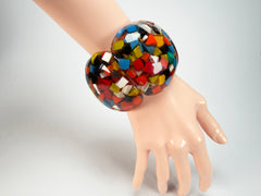 Marion Godart - Confetti "Cinq Pièces" Black + Summer Mix Elasticated Resin Bracelet