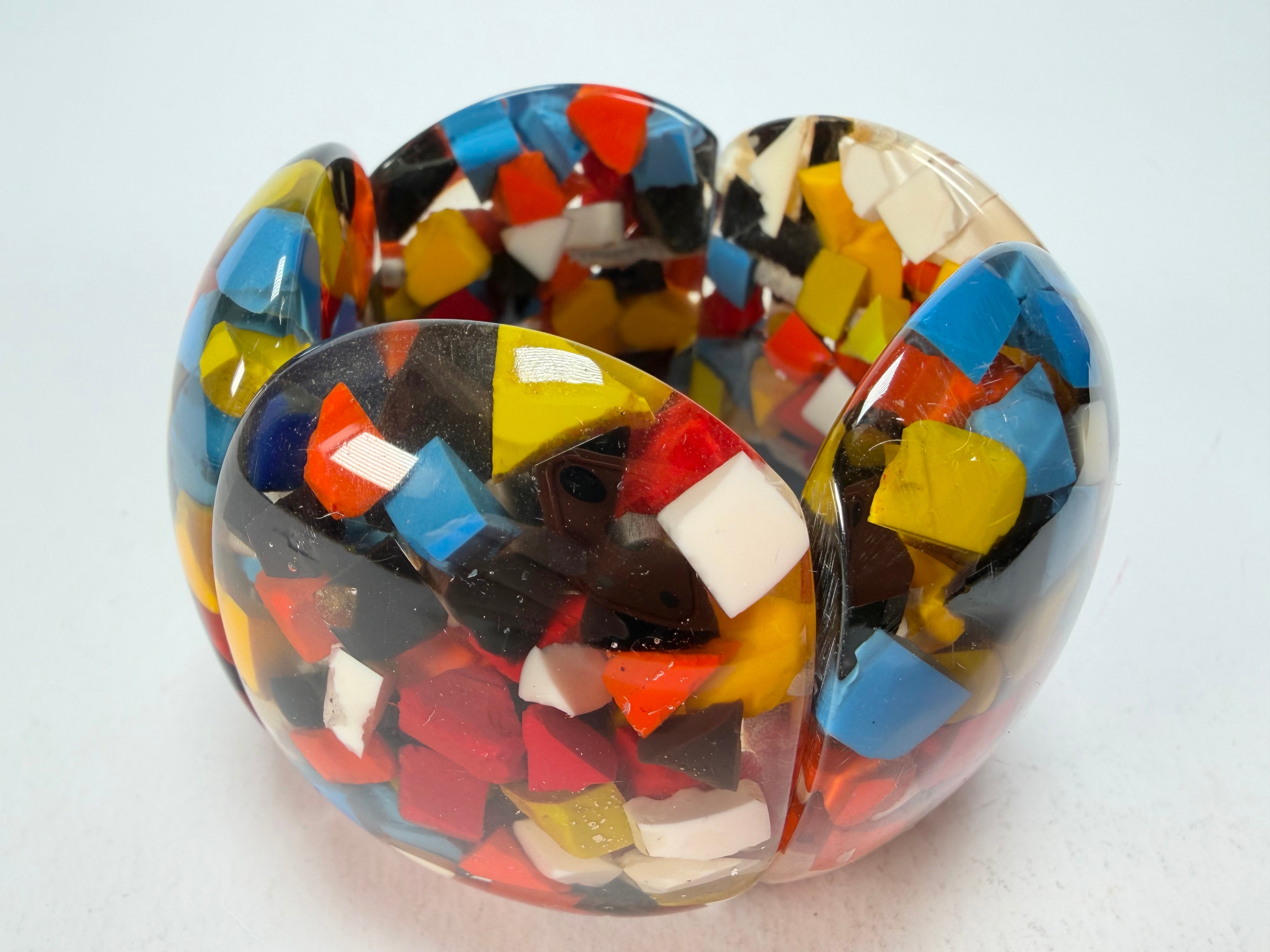 Marion Godart - Confetti "Cinq Pièces" Black + Summer Mix Elasticated Resin Bracelet