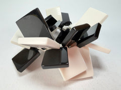 Marion Godart - Monochrome "Draps Tombés" Black & White Elasticated Resin Bracelet