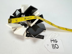 Marion Godart - Monochrome "Draps Tombés" Black & White Elasticated Resin Bracelet