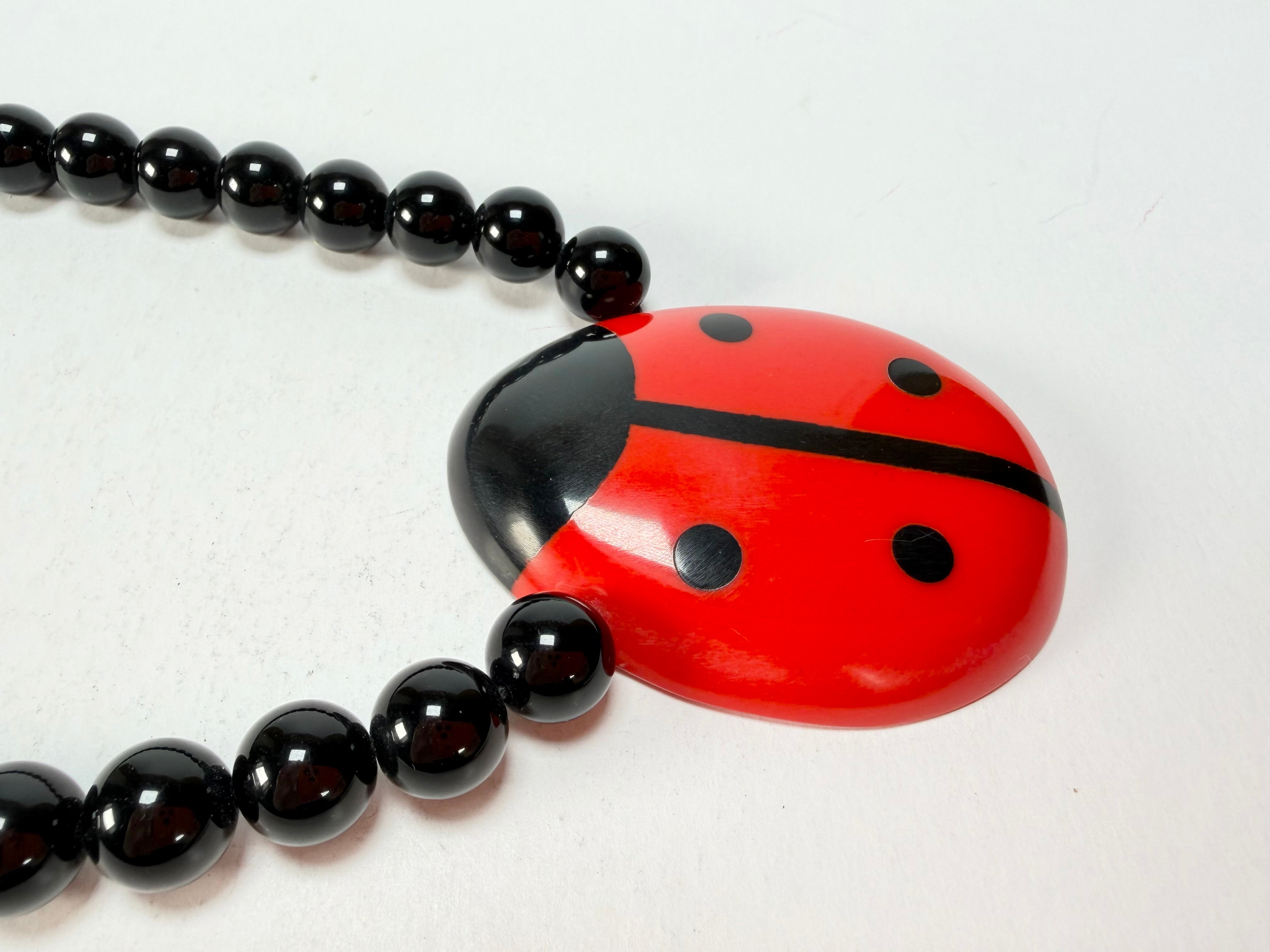 Marion Godart - Natural "Petite Coccinelle" Small Ladybug Pendant Resin Necklace
