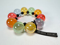 Marion Godart - Grapes "Fruité" Transparent Multi Colour Mix Elasticated Resin Bracelet
