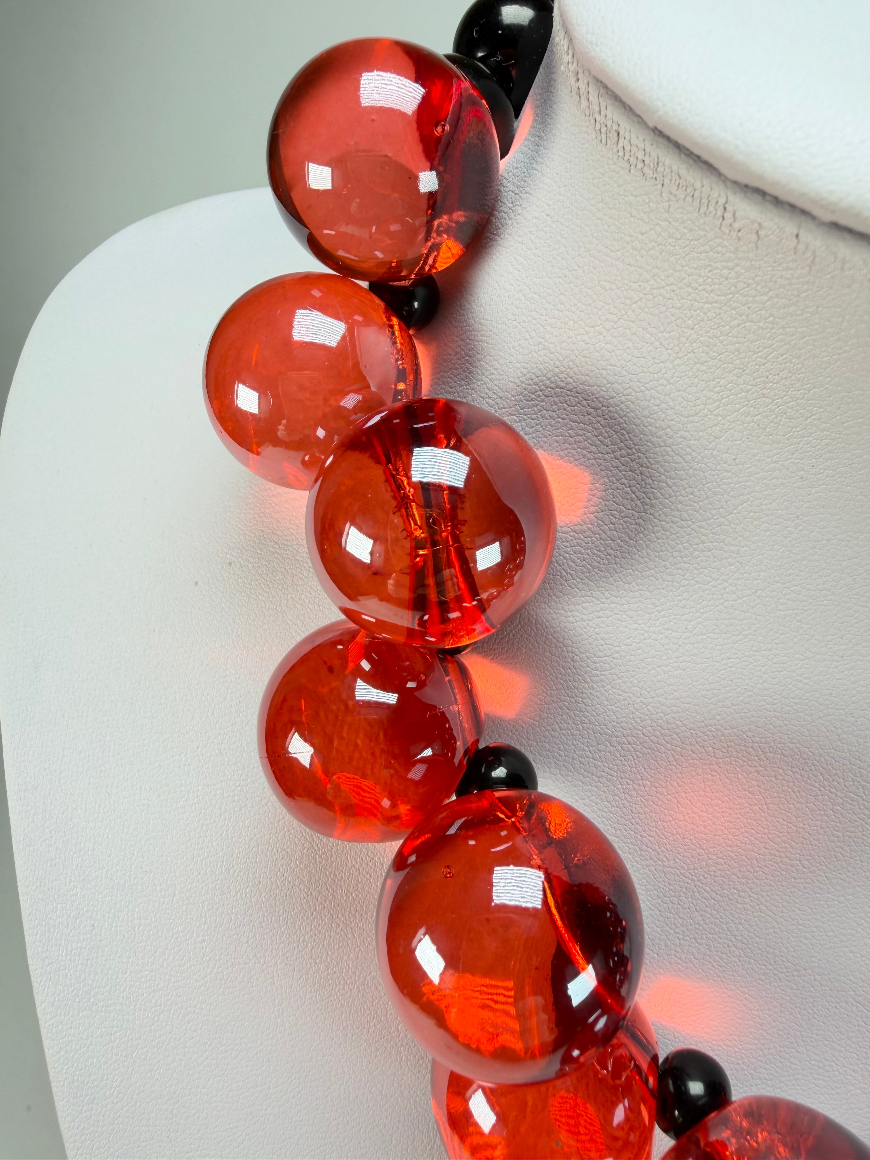 Marion Godart - Grapes "Fruité" Red Transparent Resin Necklace