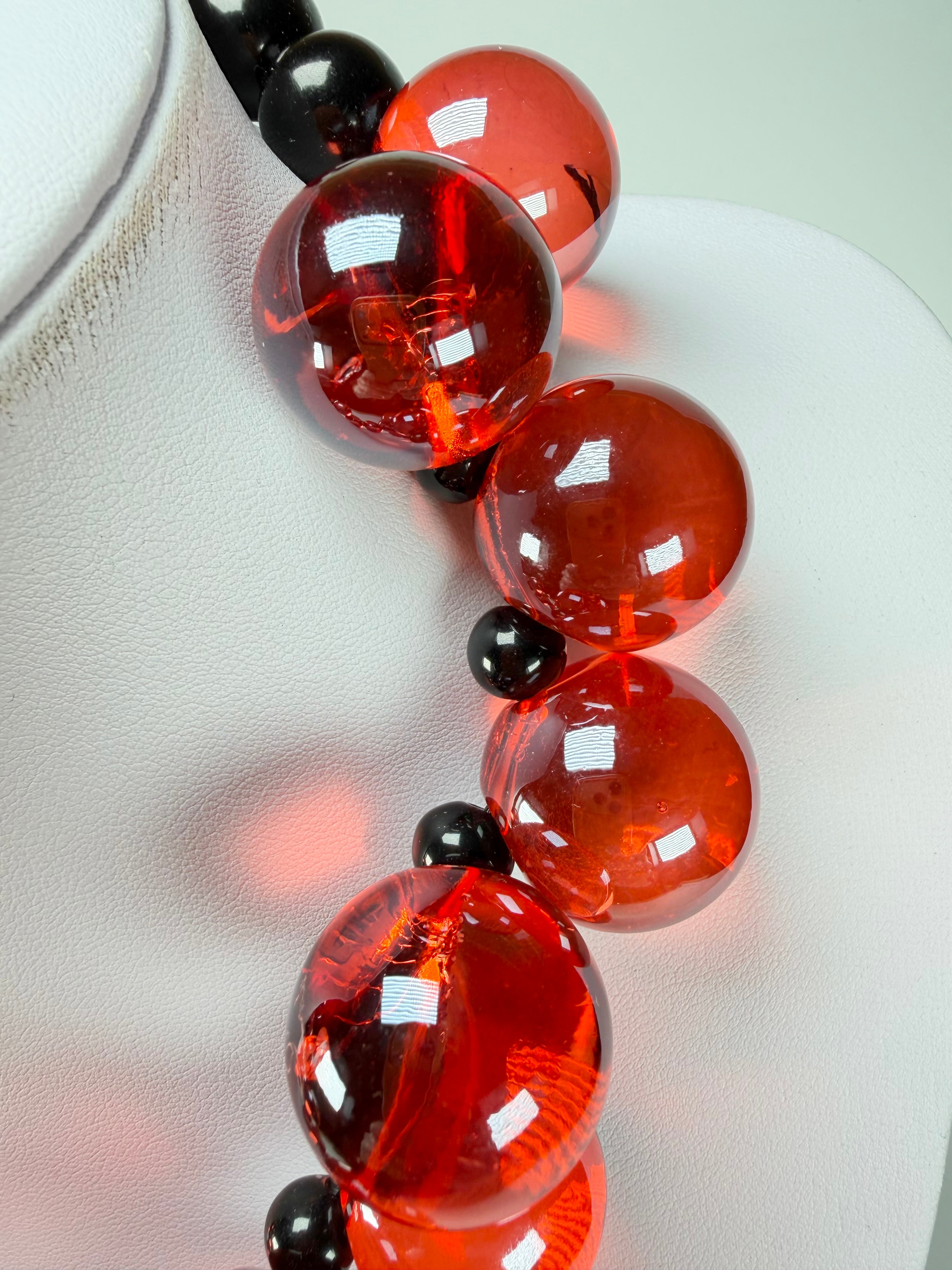 Marion Godart - Grapes "Fruité" Red Transparent Resin Necklace