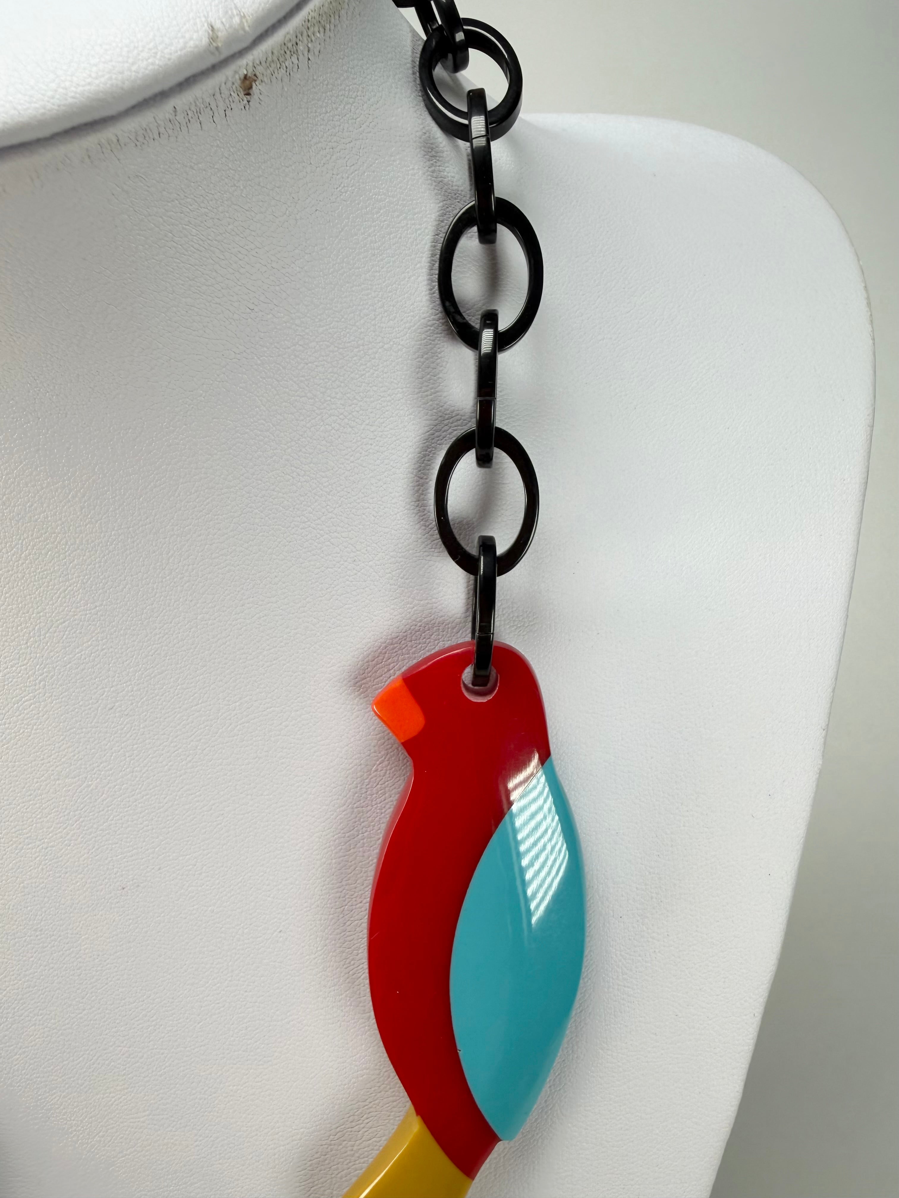 Marion Godart - Natural "Dual Toucan Arbre" Resin Necklace