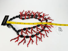 Marion Godart - Fragmental "Lave En Feu" Black & Red Resin Necklace