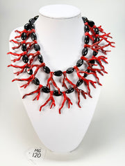 Marion Godart - Fragmental "Lave En Feu" Black & Red Resin Necklace