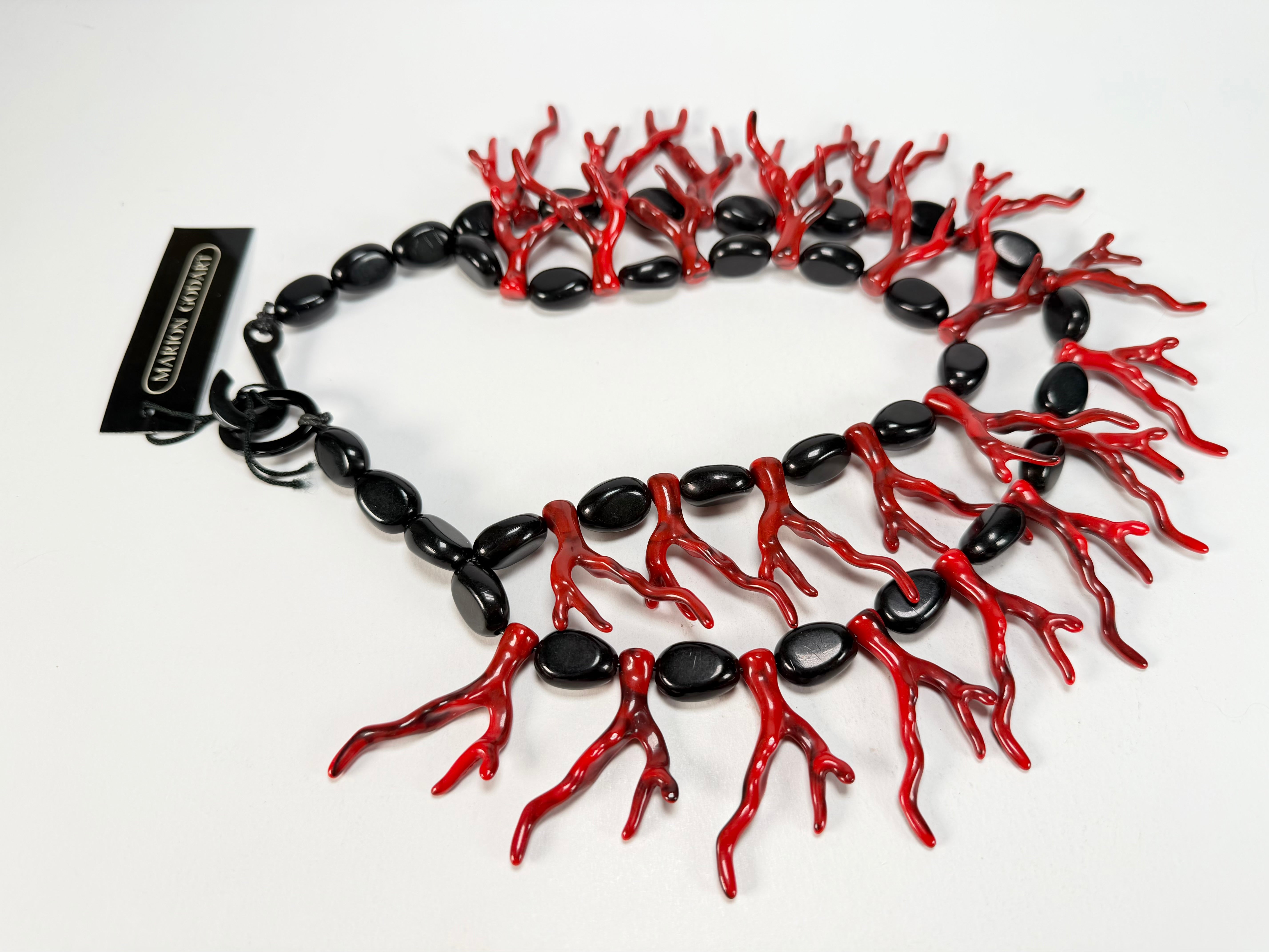 Marion Godart - Fragmental "Lave En Feu" Black & Red Resin Necklace