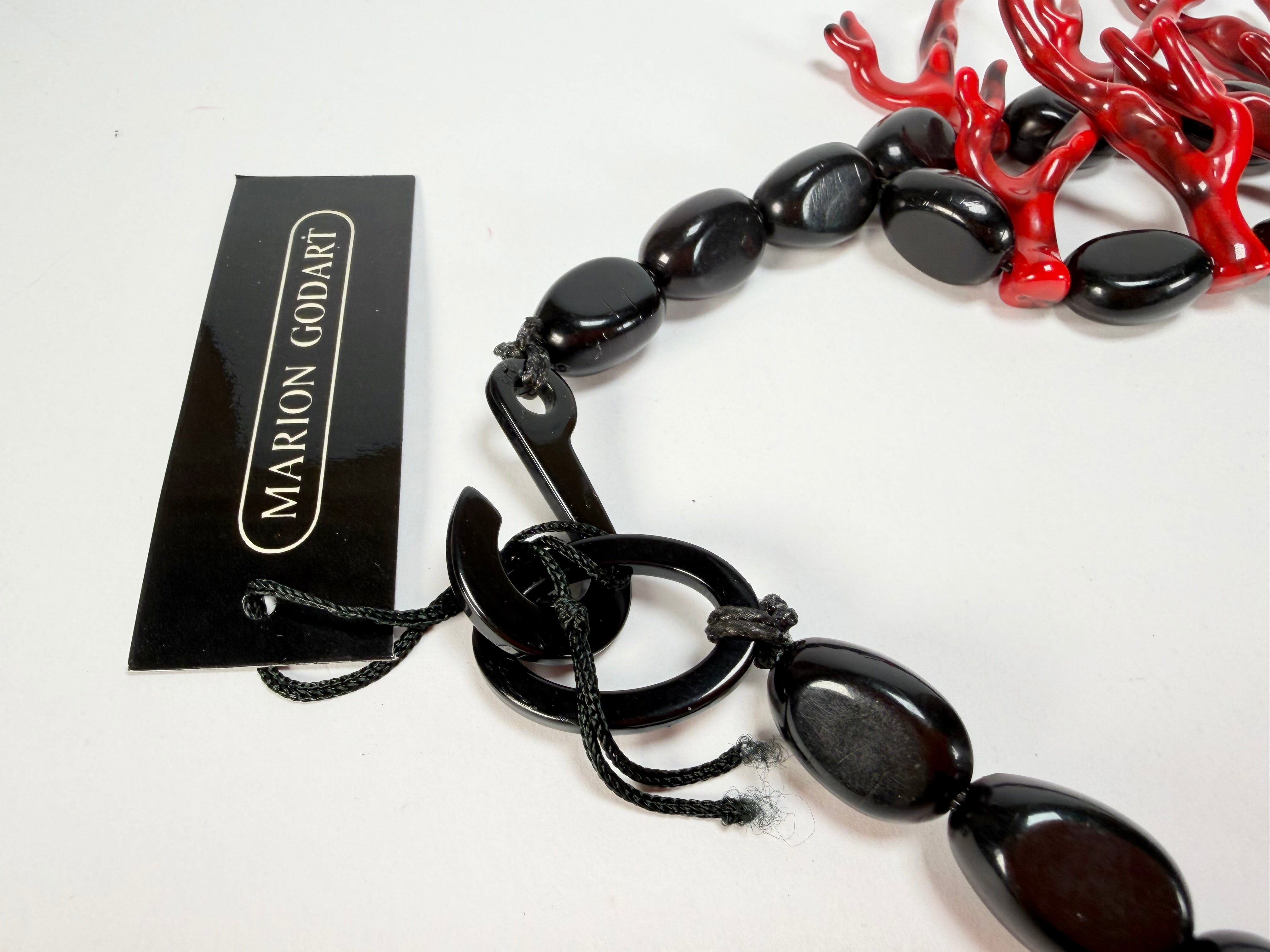 Marion Godart - Fragmental "Lave En Feu" Black & Red Resin Necklace