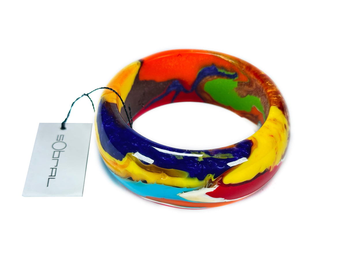 Sobral - Multi-Colour "PB34 Pollock" Resin Solid Bangle ( 002444 )