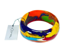 Sobral - Multi-Colour "PB34 Pollock" Resin Solid Bangle ( 002444 )