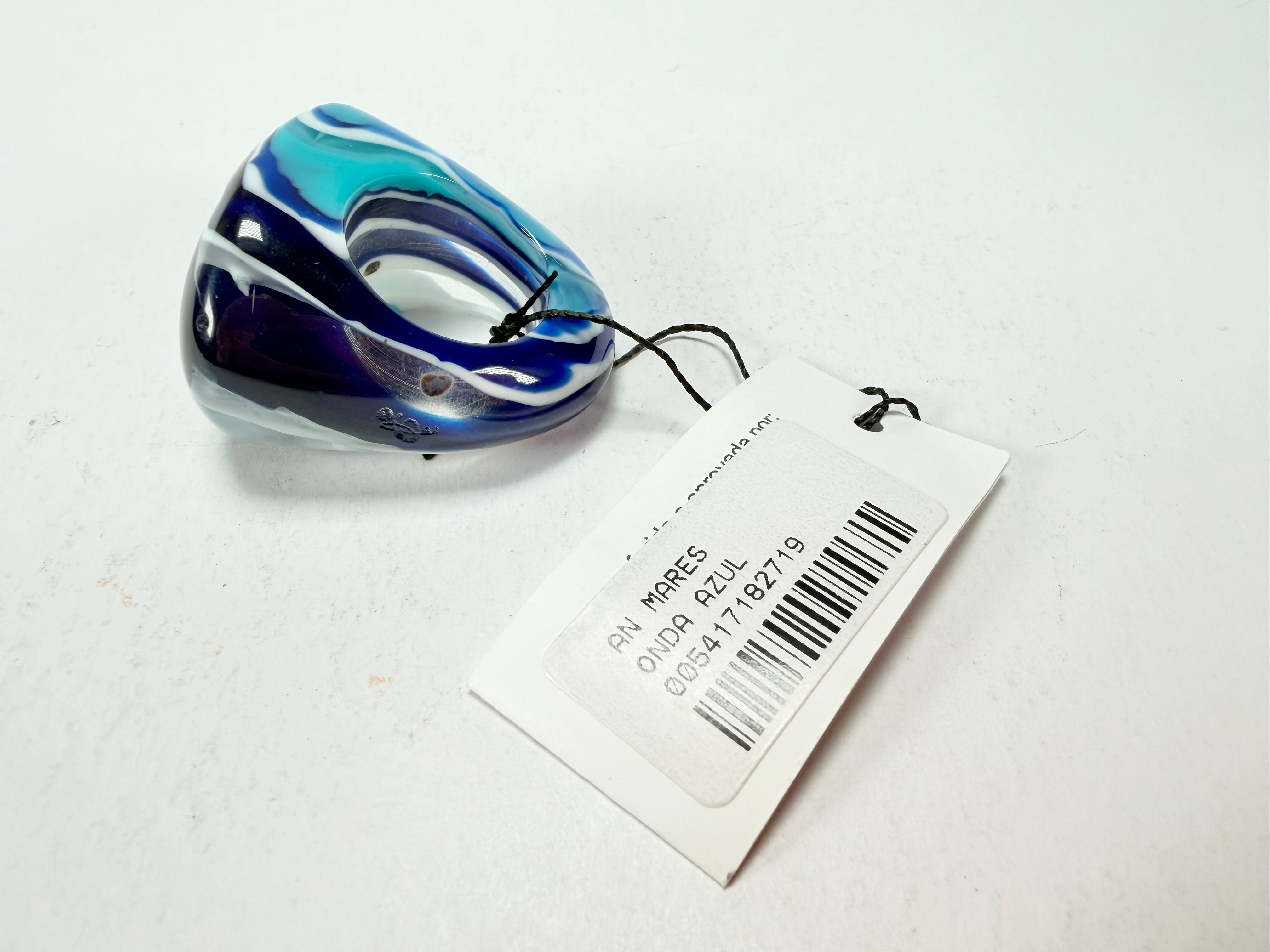Sobral - Onda Azul "Mares" Blue Resin Ring ( 005417 ) - Size UK R / US 9