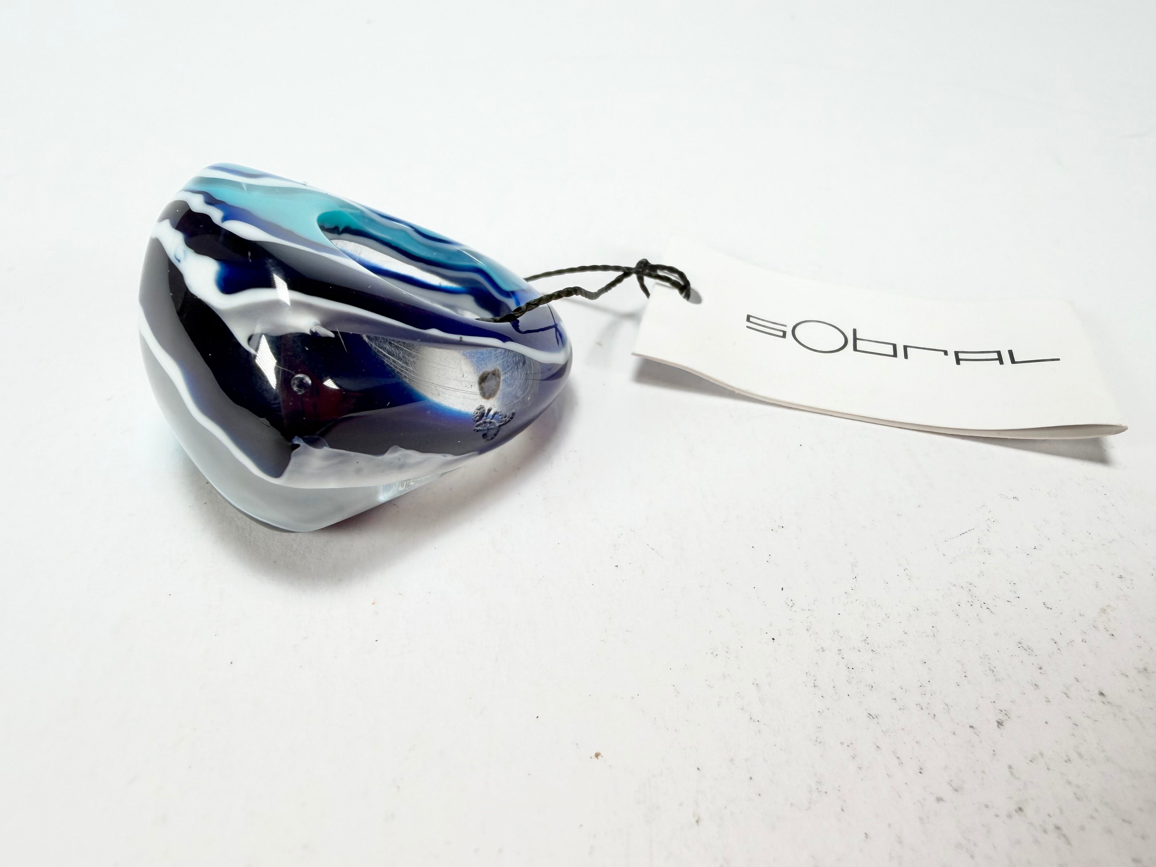 Sobral - Onda Azul "Mares" Blue Resin Ring ( 005417 ) - Size UK R / US 9