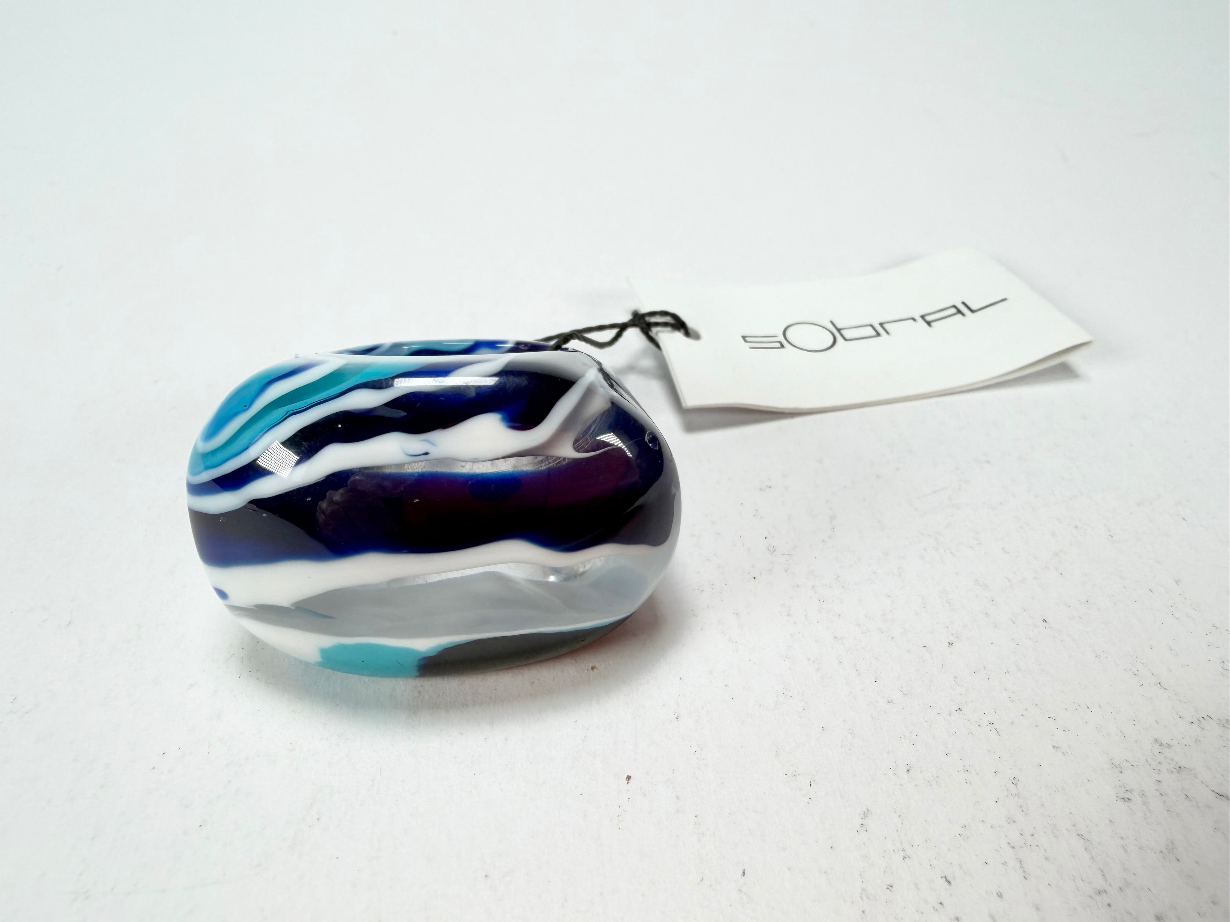 Sobral - Onda Azul "Mares" Blue Resin Ring ( 005417 ) - Size UK R / US 9