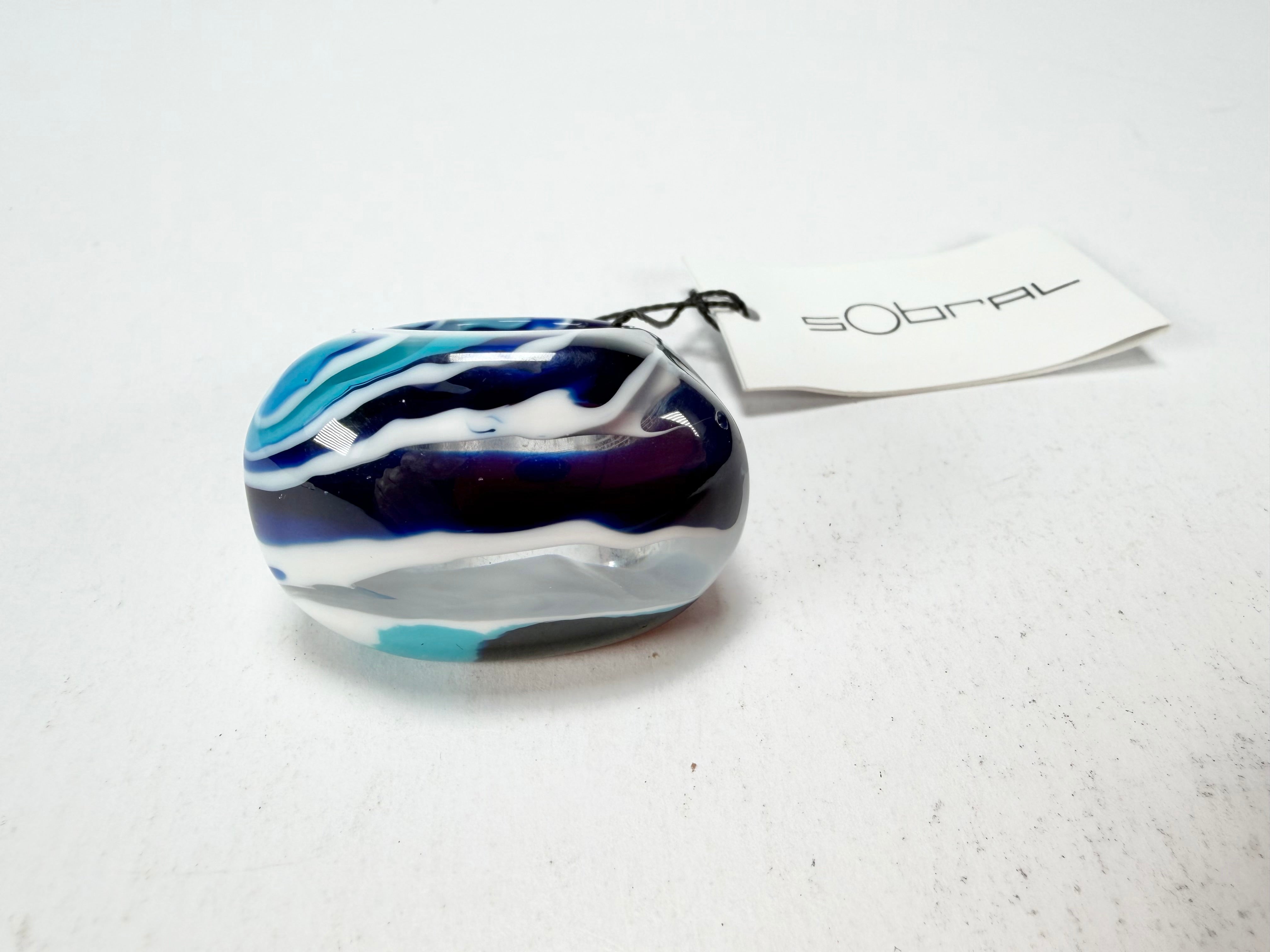 Sobral - Onda Azul "Mares" Blue Resin Ring ( 005417 ) - Size UK R / US 9