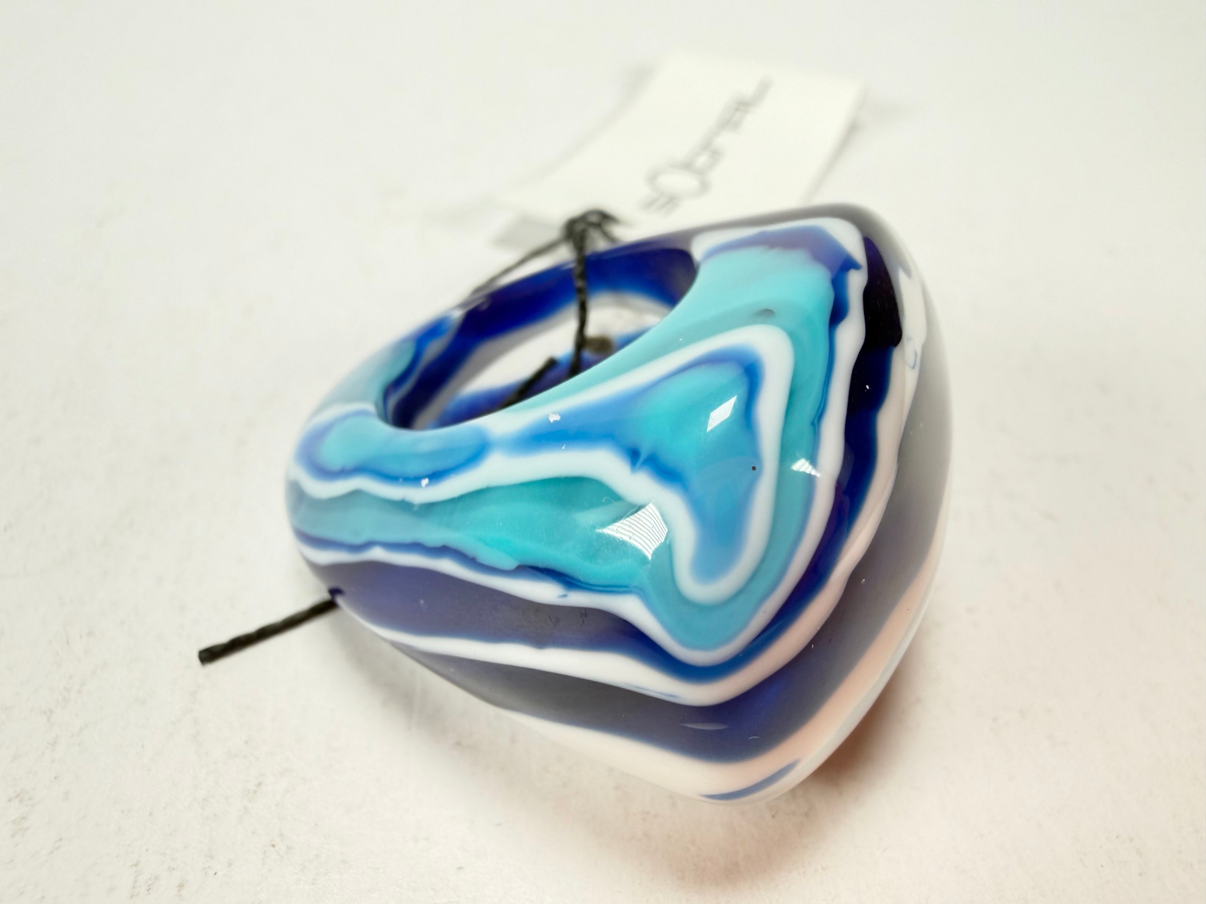 Sobral - Onda Azul "Mares" Blue Resin Ring ( 005417 ) - Size UK R / US 9