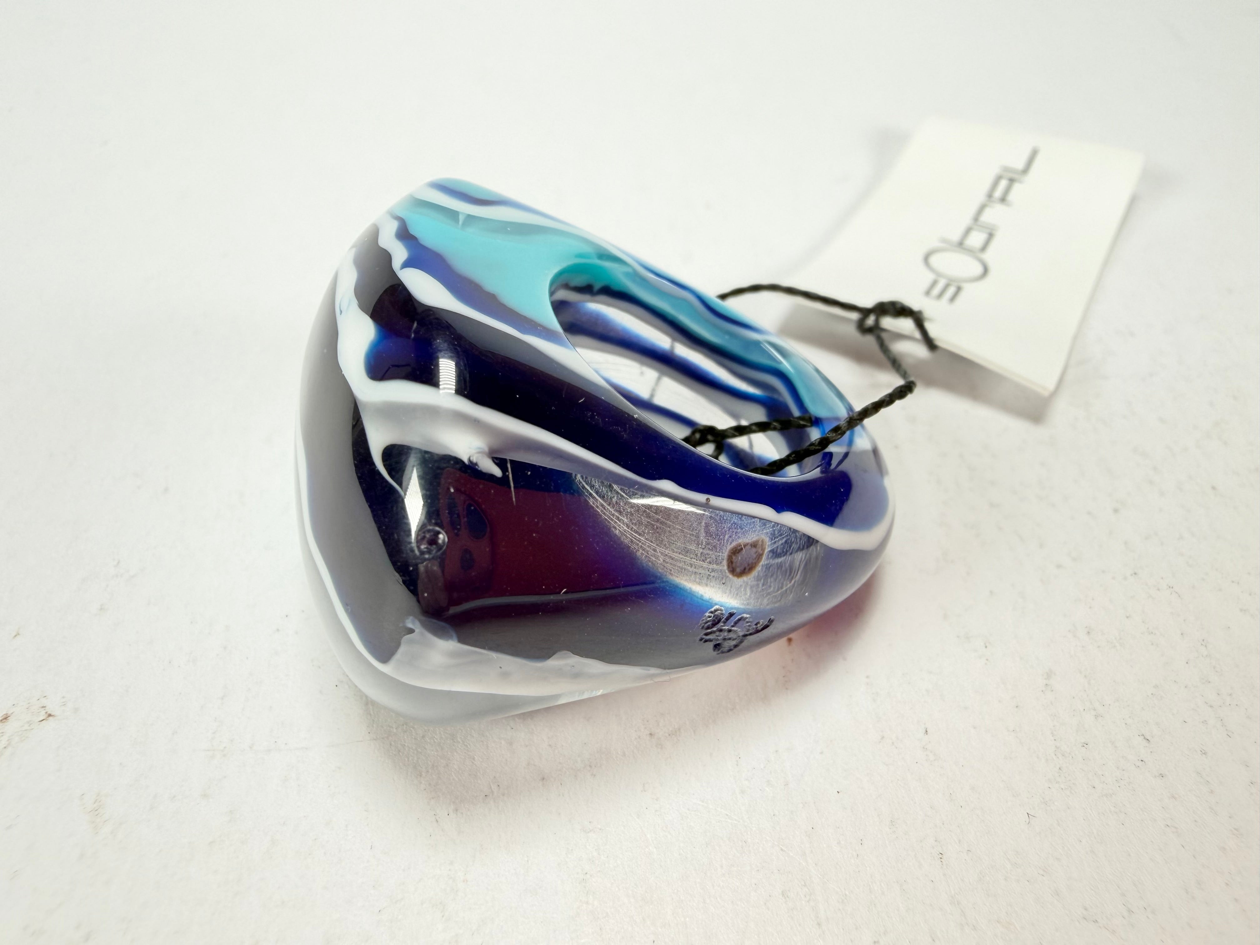Sobral - Onda Azul "Mares" Blue Resin Ring ( 005417 ) - Size UK R / US 9