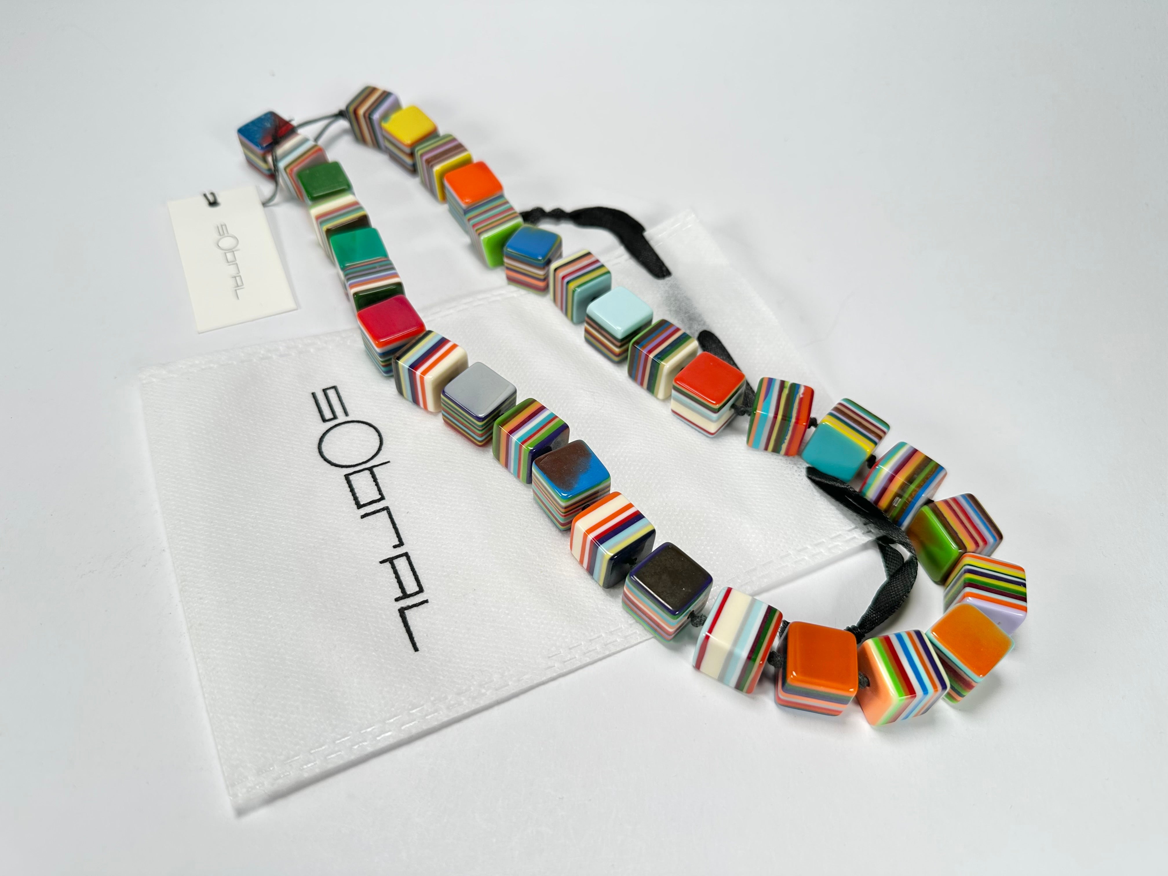 Sobral - Pop Art "Popinho" Small Cubes Resin Necklace ( 000046 )