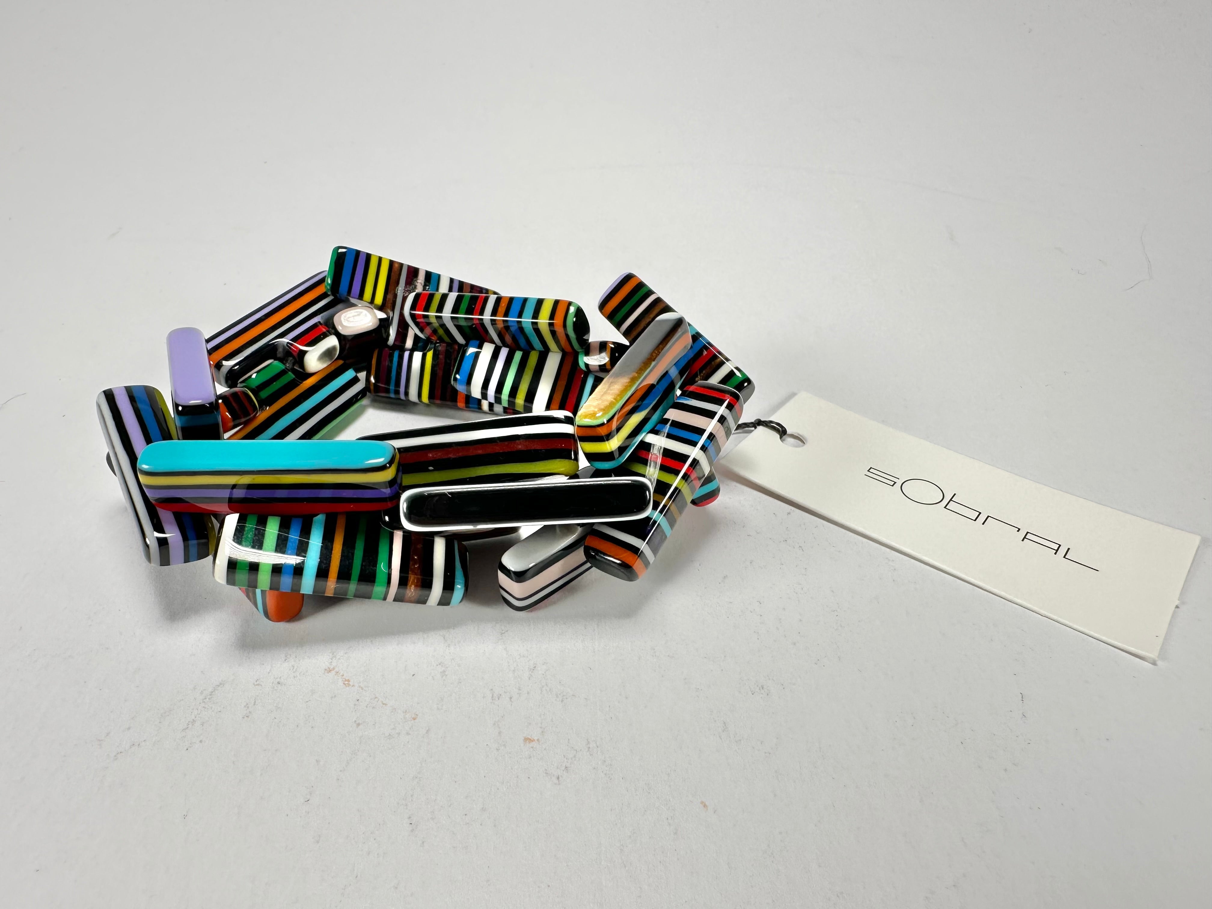 Sobral - Pop Art Noite "1WJP" Elasticated Resin Bracelet ( 003882 )