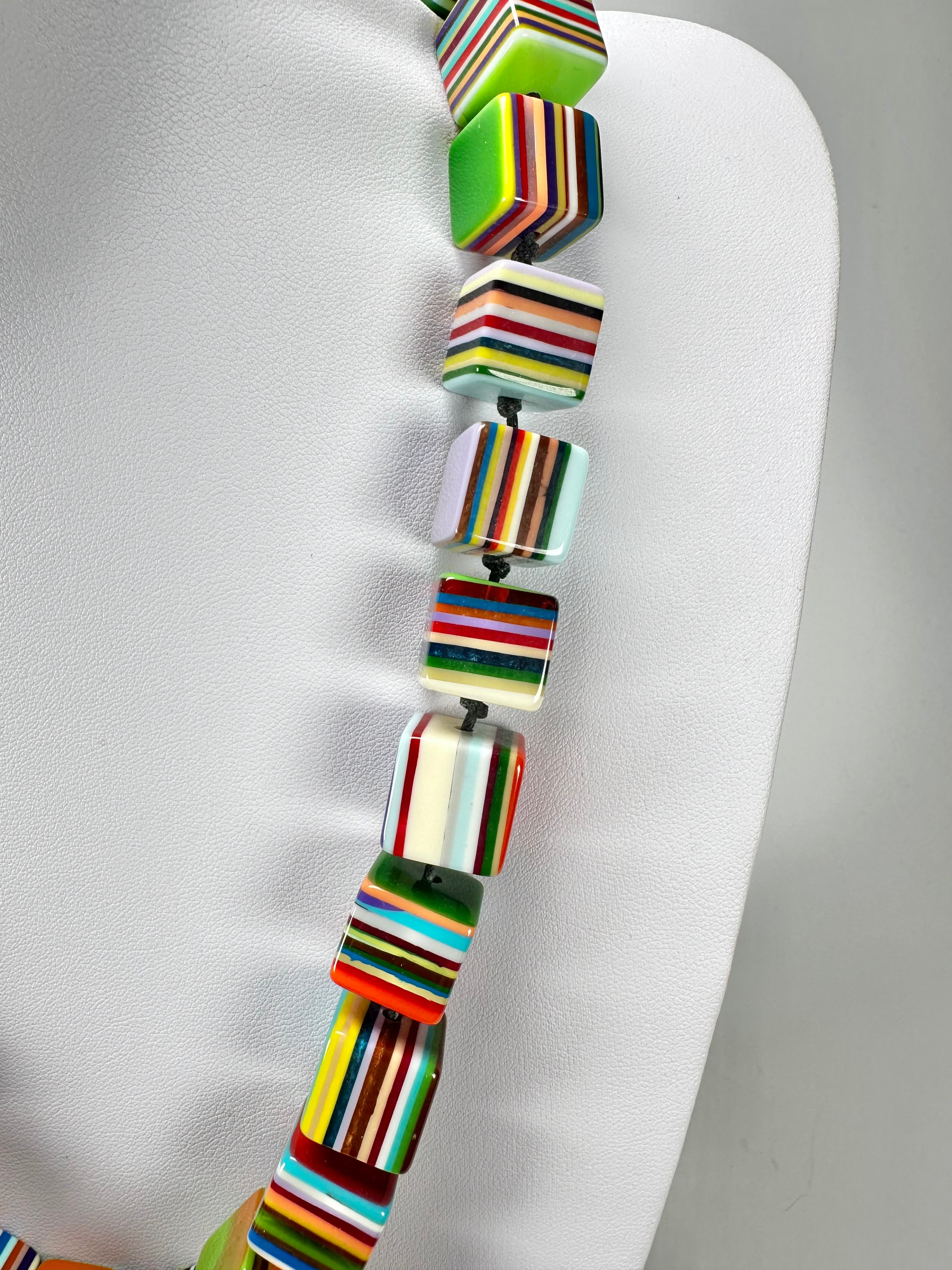 Sobral - Pop Art "Popinho" Small Cubes Resin Necklace ( 000046 )