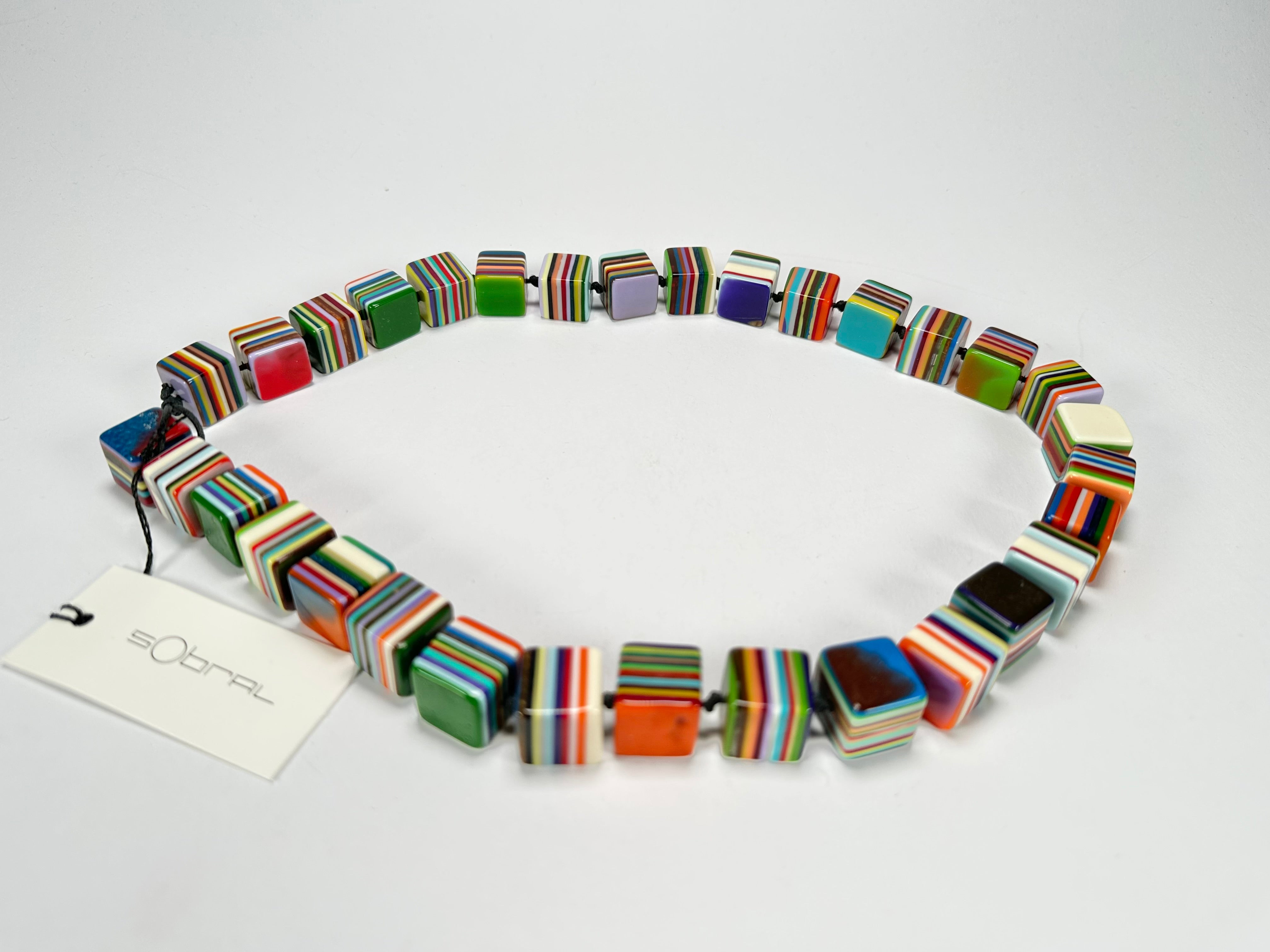 Sobral - Pop Art "Popinho" Small Cubes Resin Necklace ( 000046 )